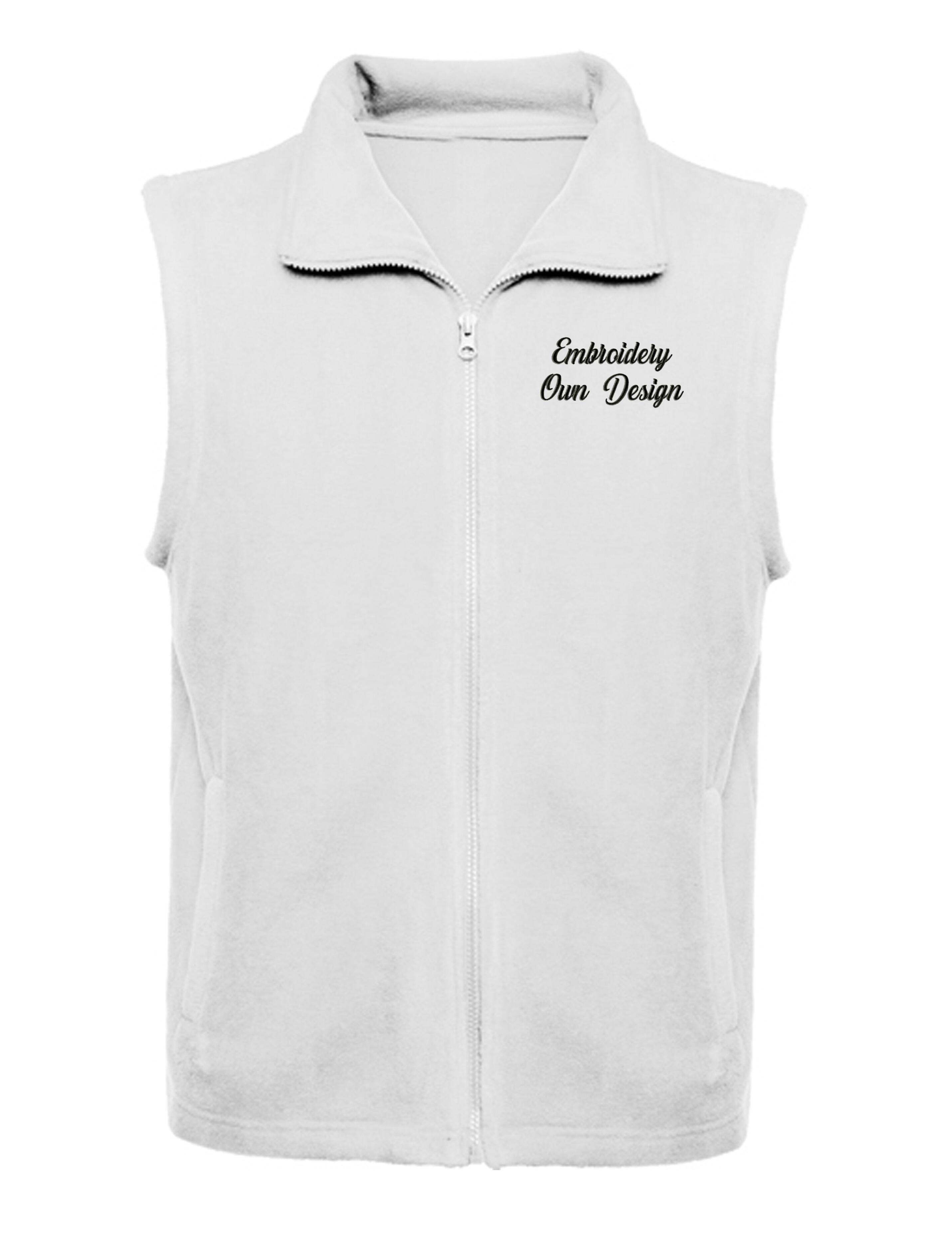 Personalised Fleece Gilet with Embroidery White