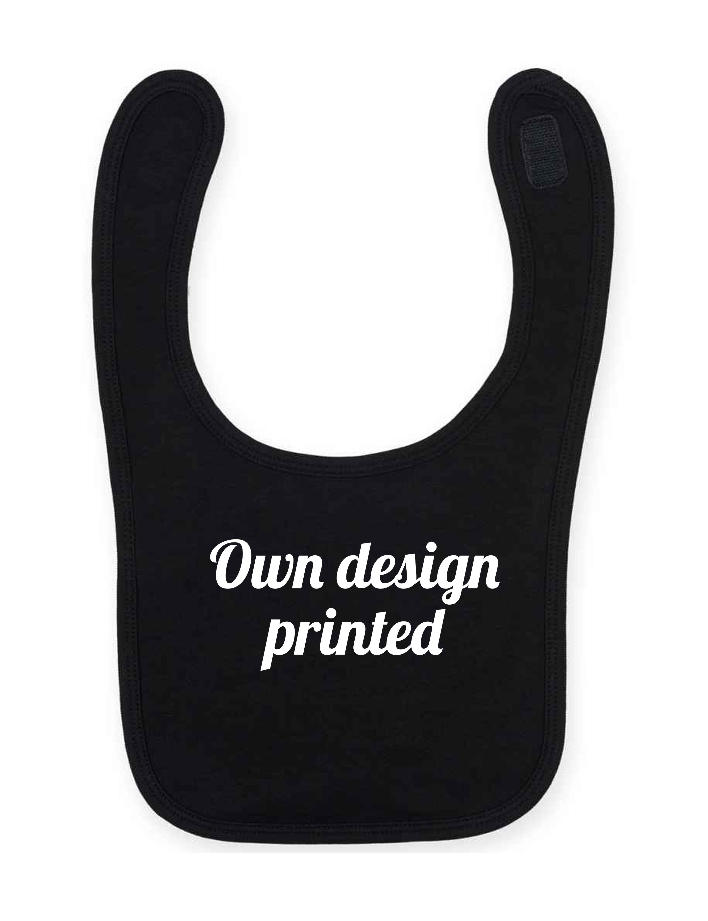 Personalised Baby Bib Black with print