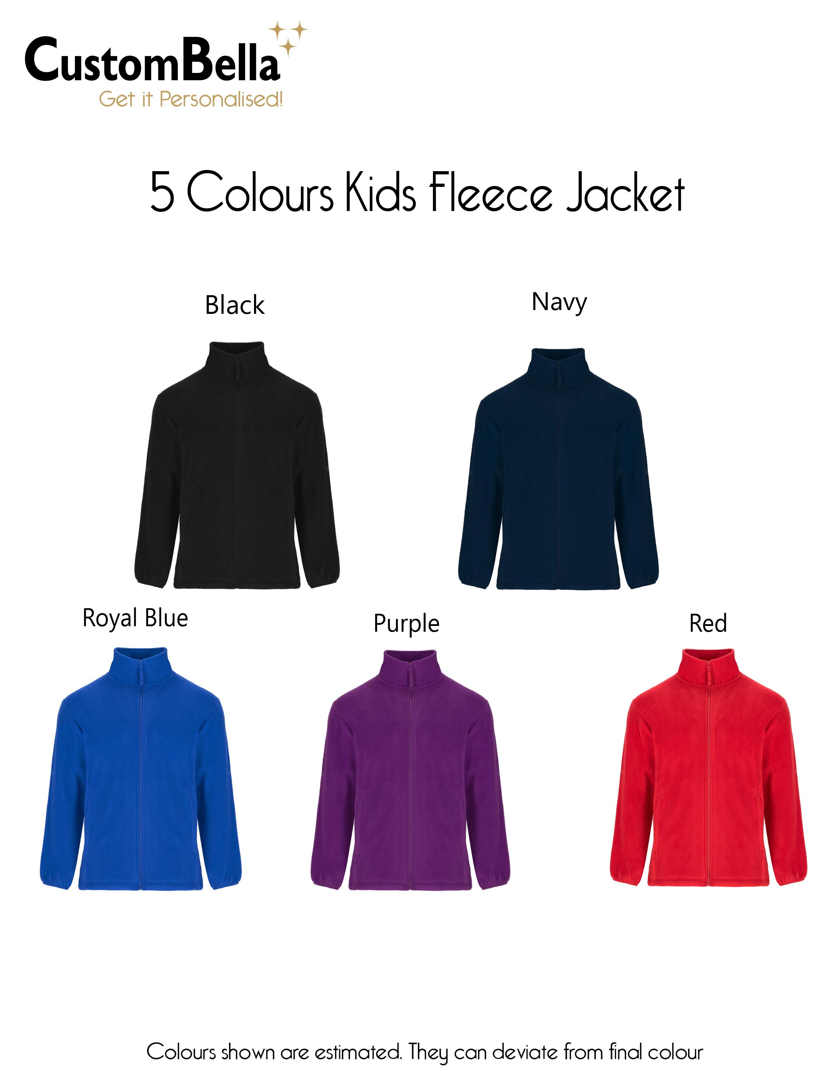 Custom Kids Fleece Jacket with embroidery Royal Blue
