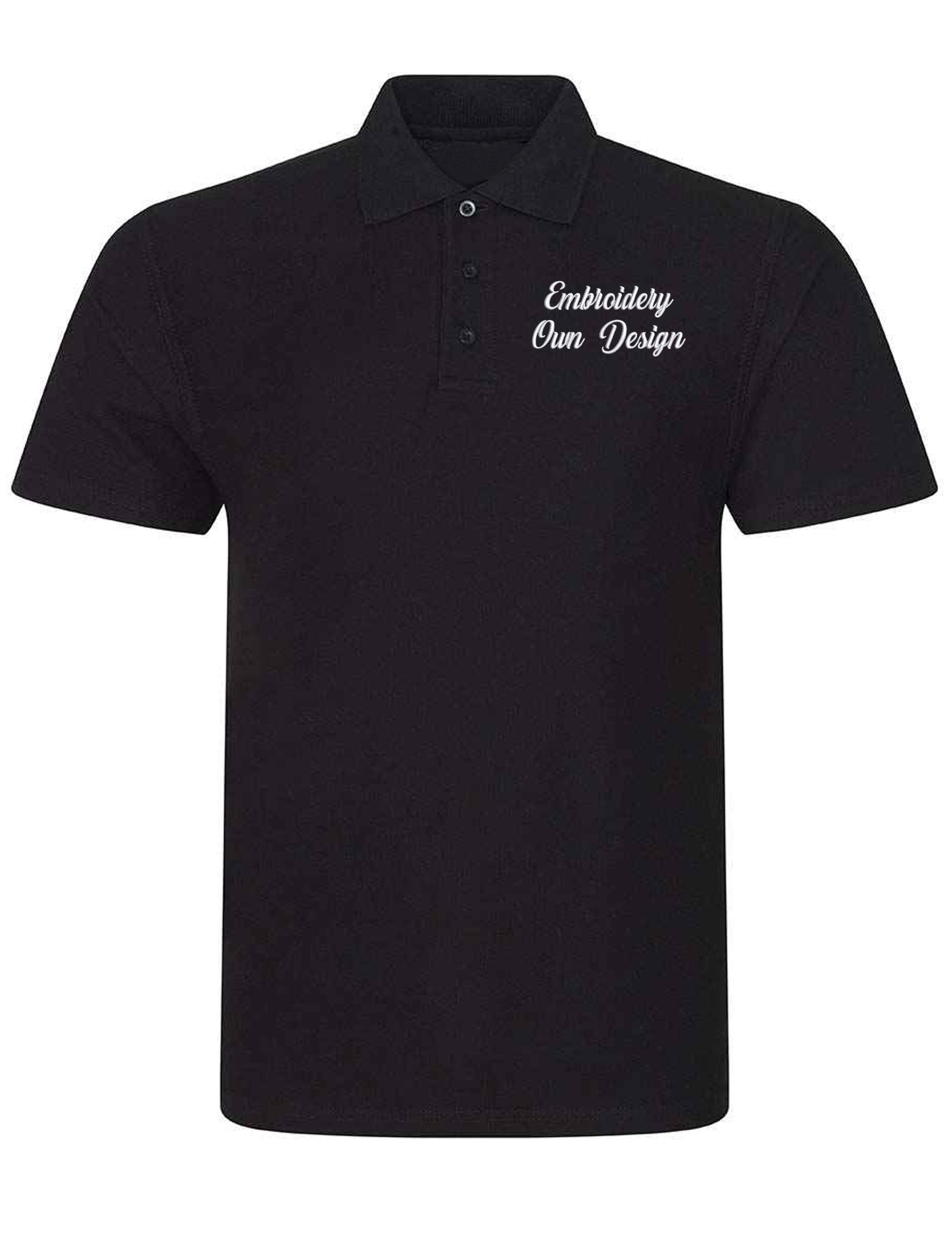 Personalised Plus Size Polo Shirt with embroidery Black