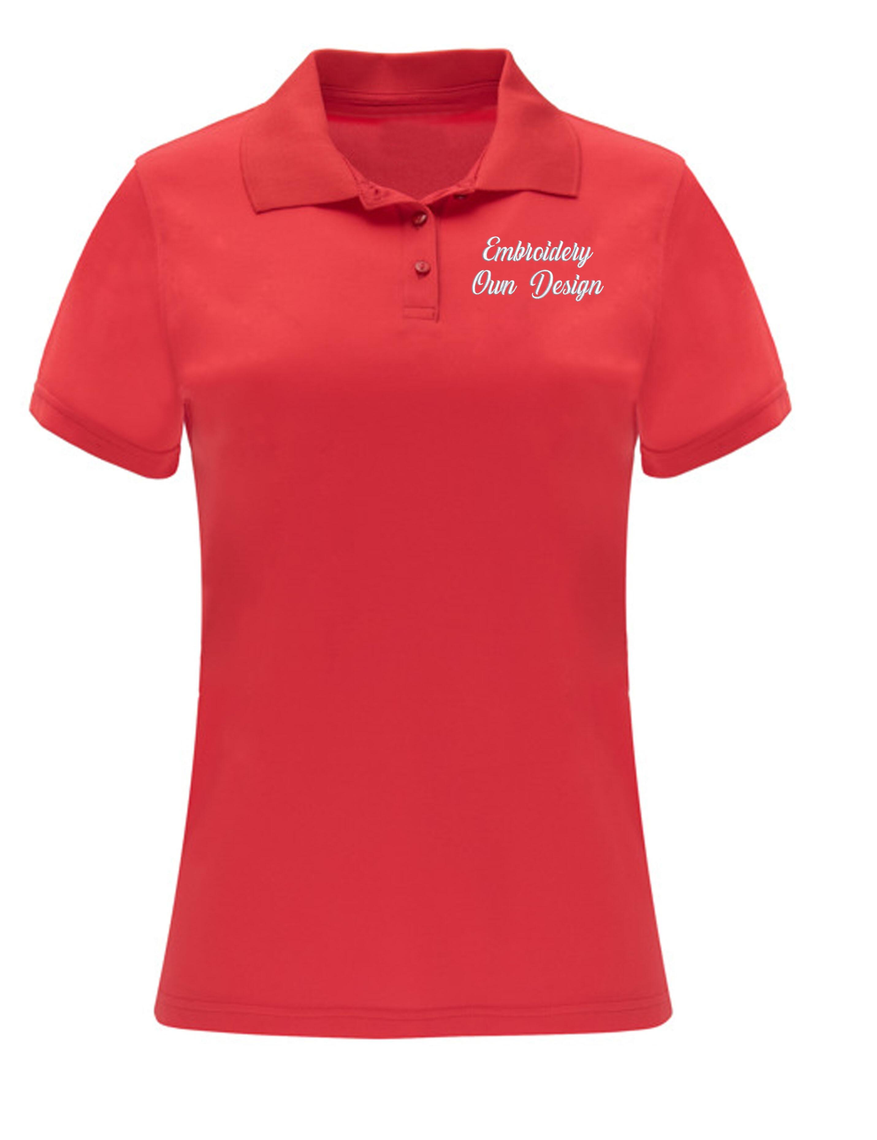 Personalised Dri-FIT Women's Short Sleeve Polo Shirt with embroidery Red
