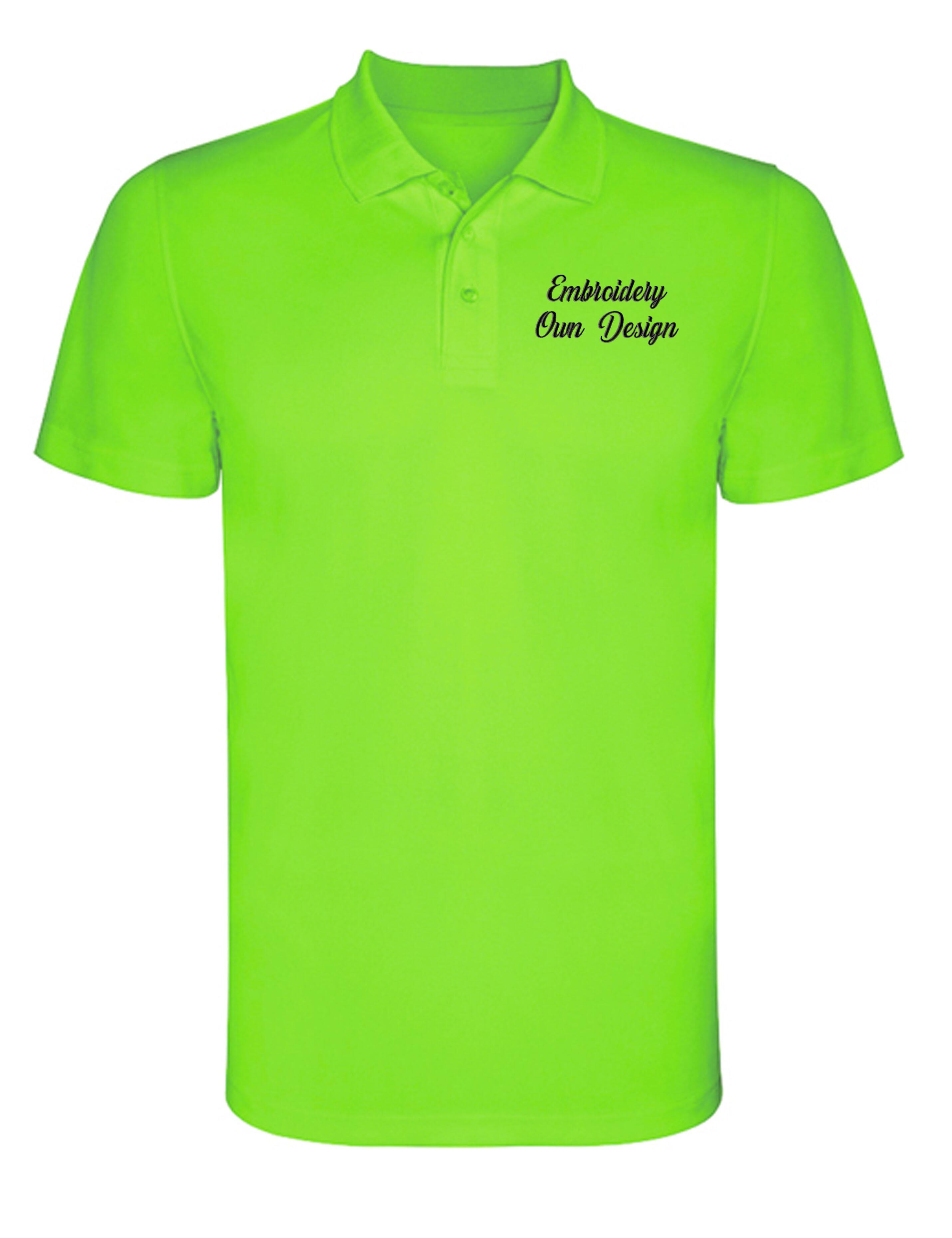 Personalised Dri-Fit Short Sleeve Polo Shirt with Embroidery lime