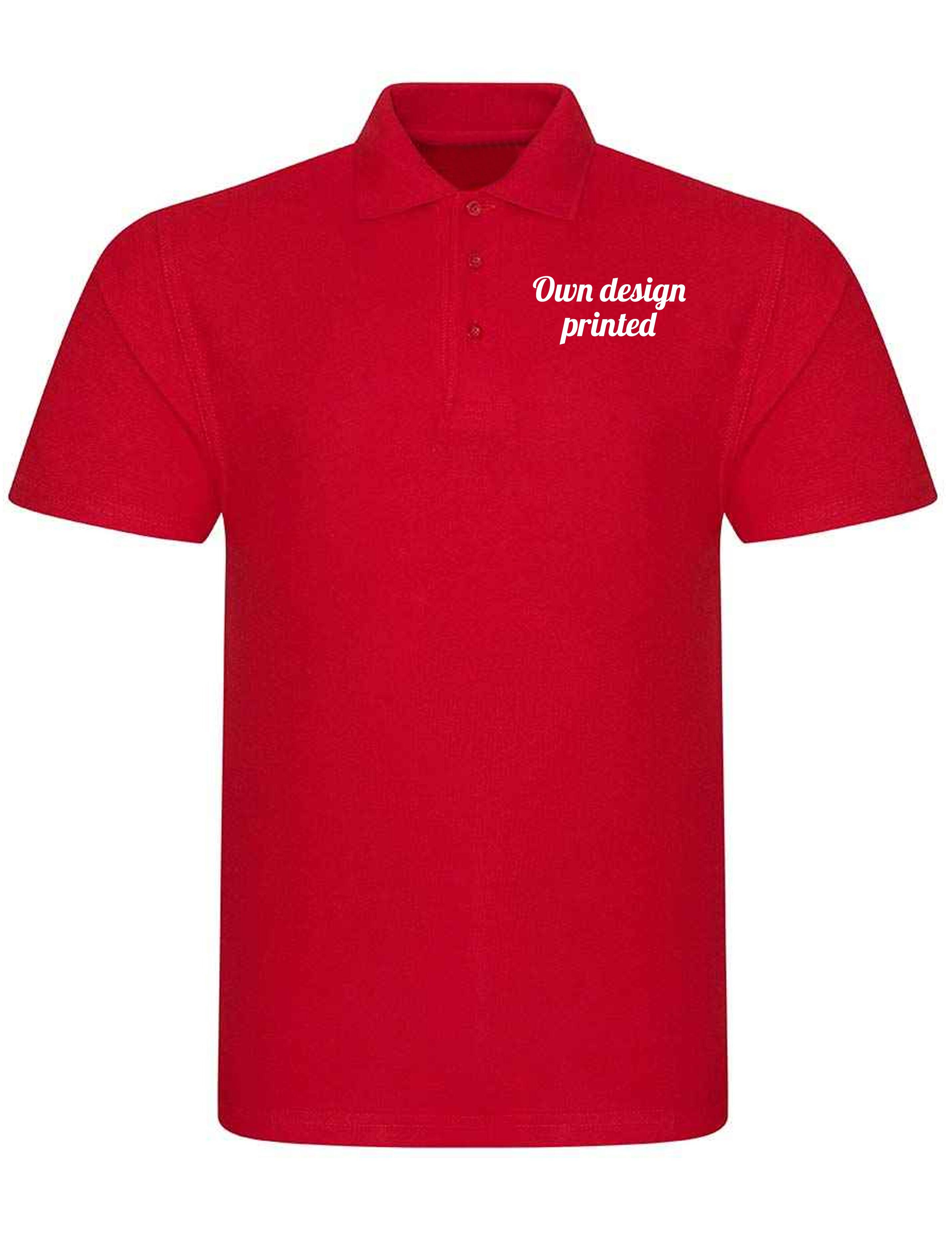 Personalised Plus Size Polo Shirt with print red