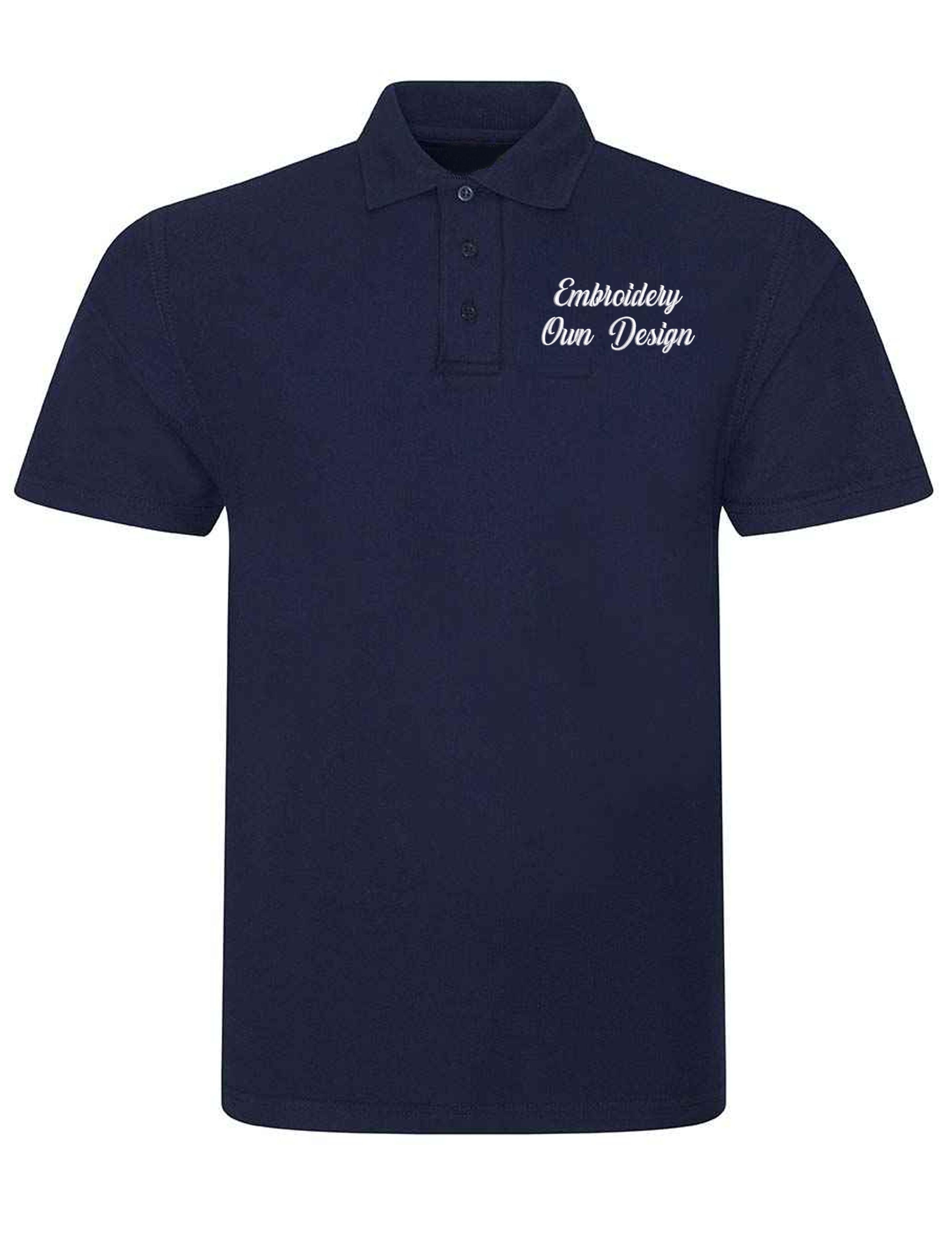 Personalised Plus Size Polo Shirt with embroidery navy