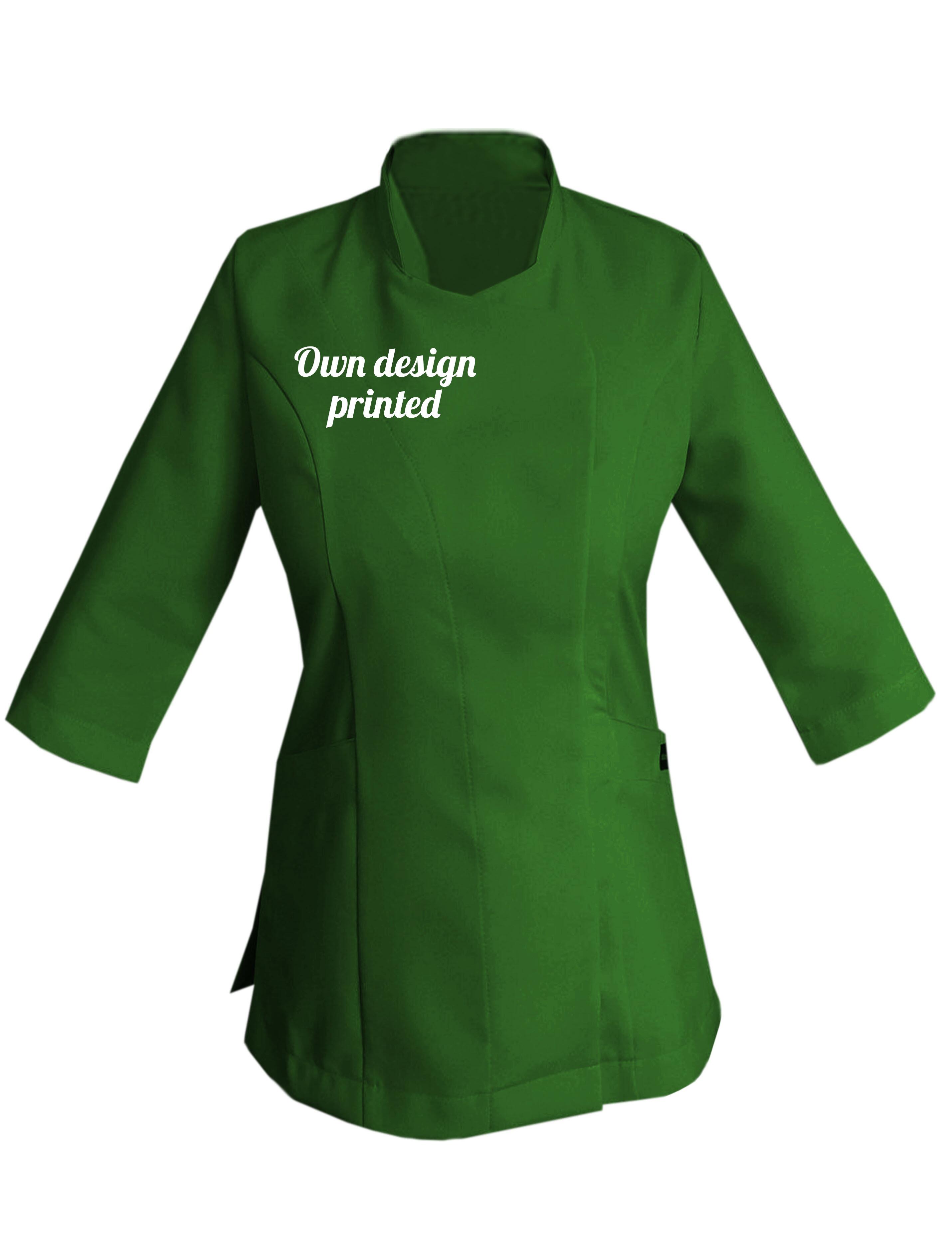 Personalised Women's Quarter Sleeve Beauty Tunic with print Kelly Green