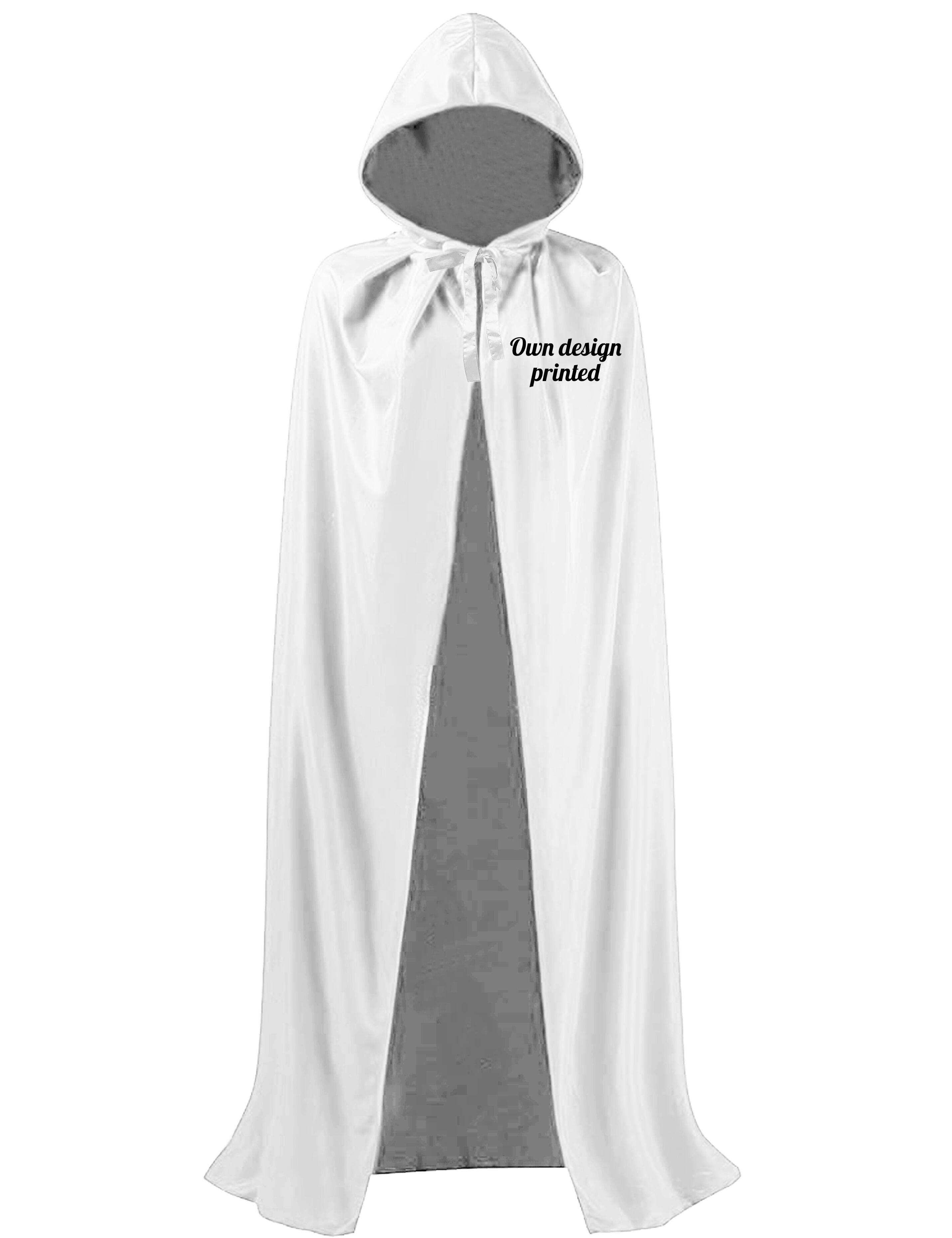 Personalised Hooded Hairdressing Show Gown White with print