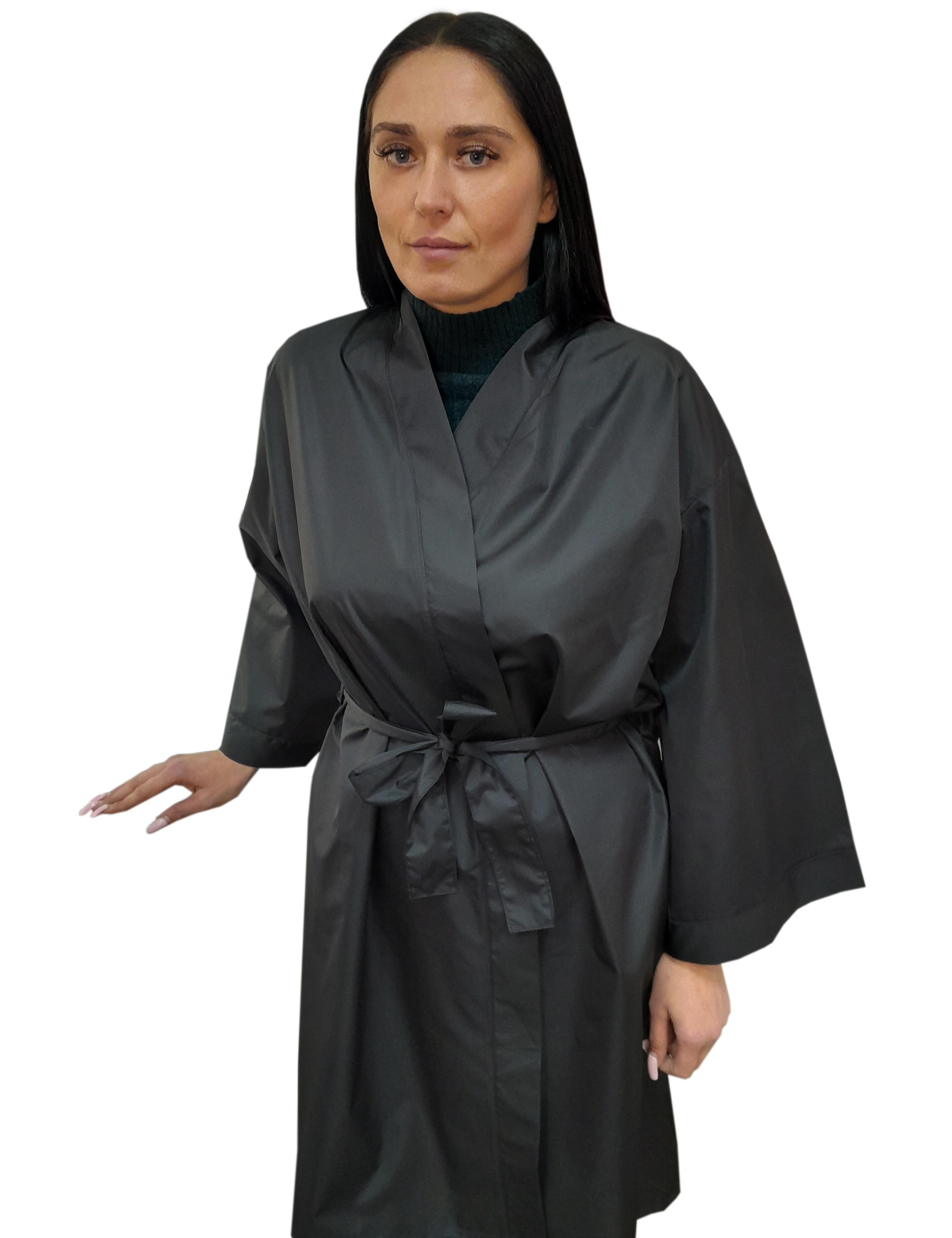 Nibano waterproof Hairdressing kimono gown black Printed