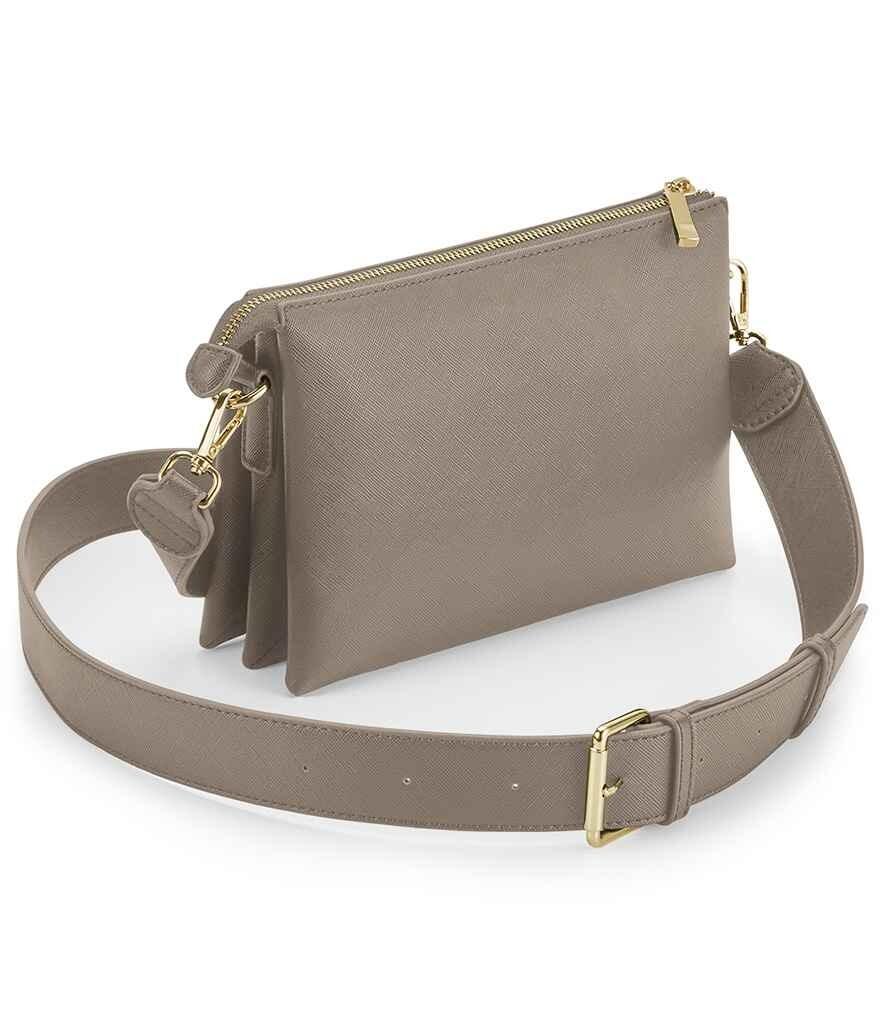 Personalised Embroidered Women's shoulder bag tan with initials