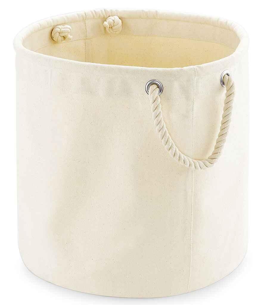 Personalised Embroidered Canvas Storage Trug Natural with logo