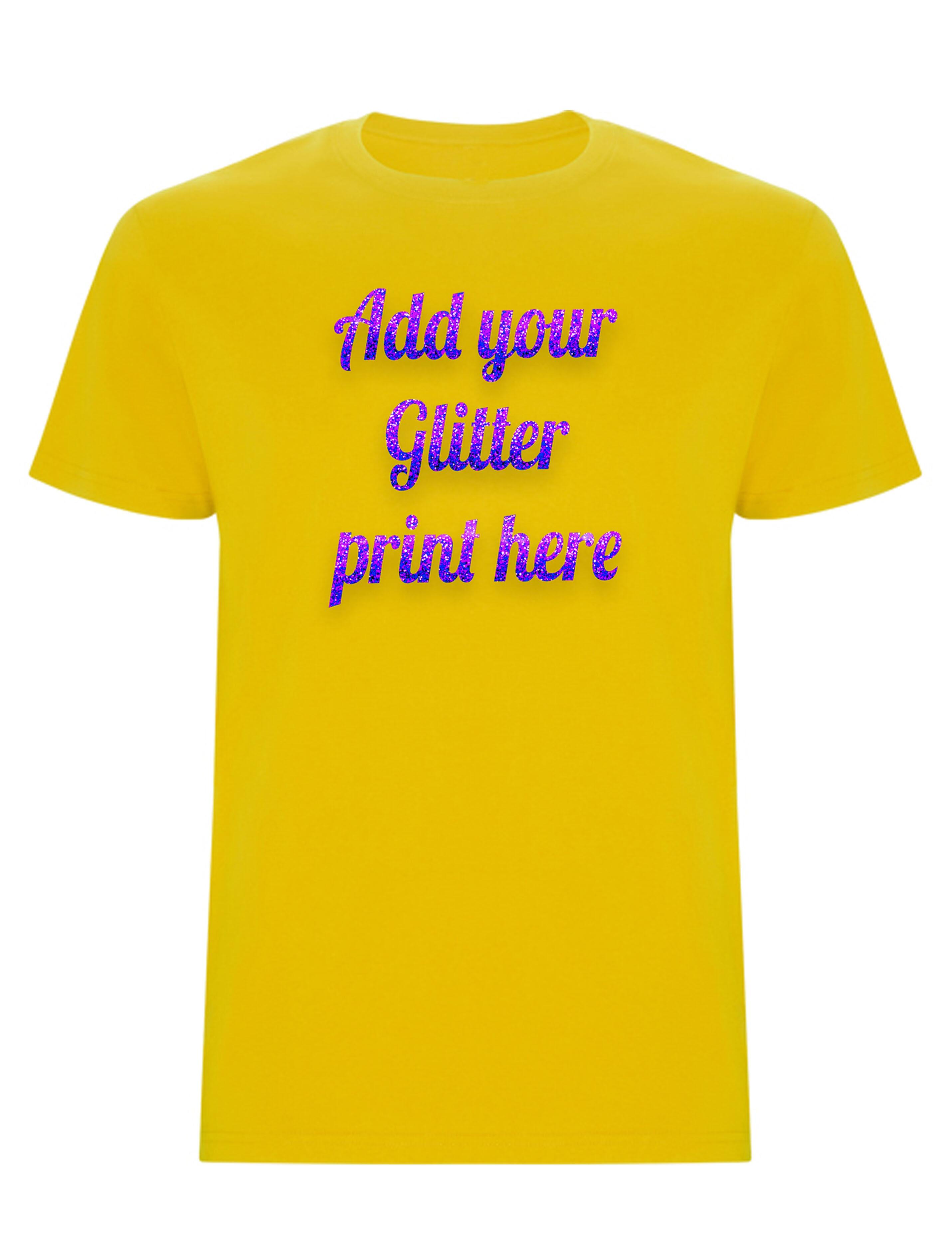 Custom  Heavyweight Kids T-Shirt Yellow with glitter print