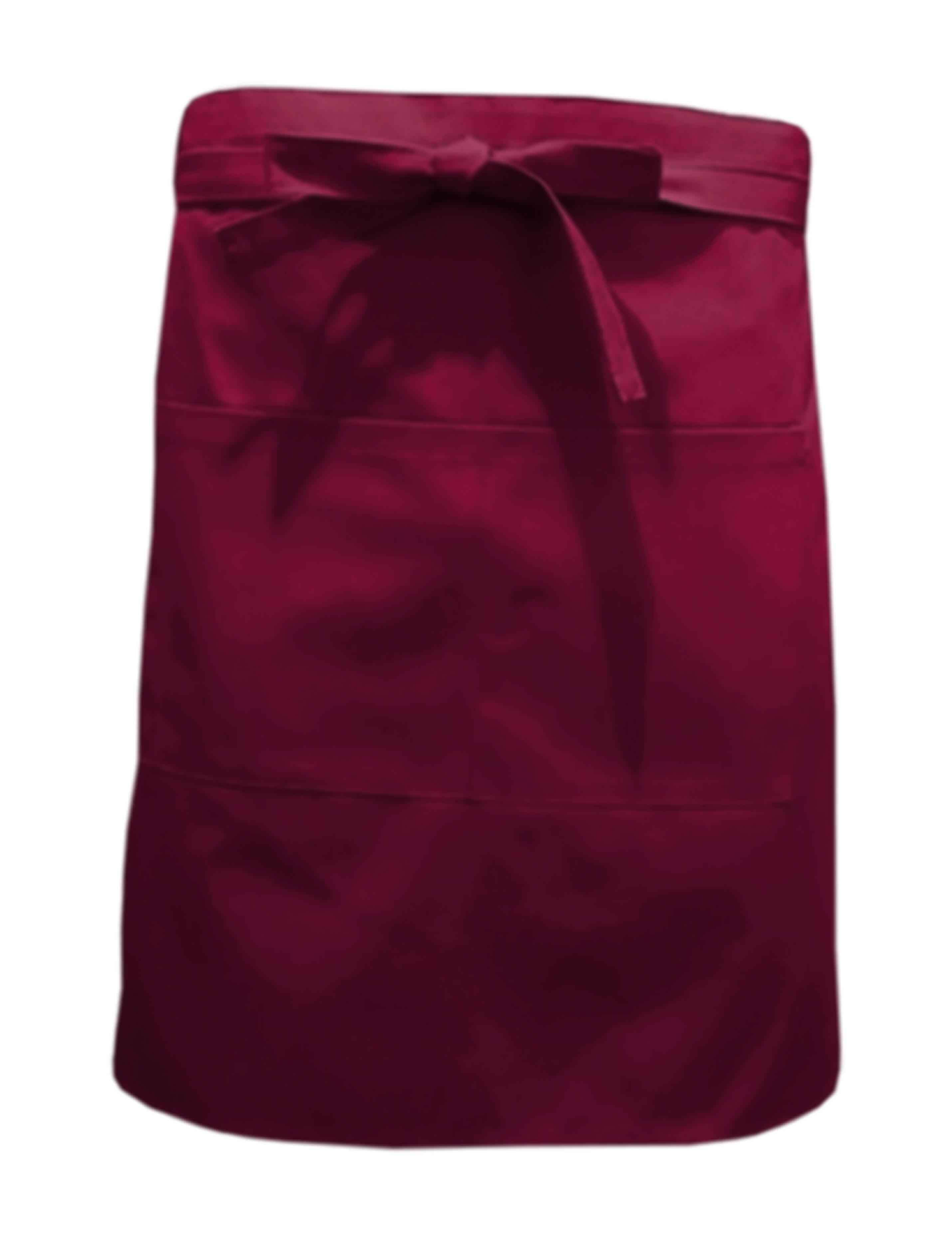 Nibano Mid Length Waist Apron with pockets Burgundy