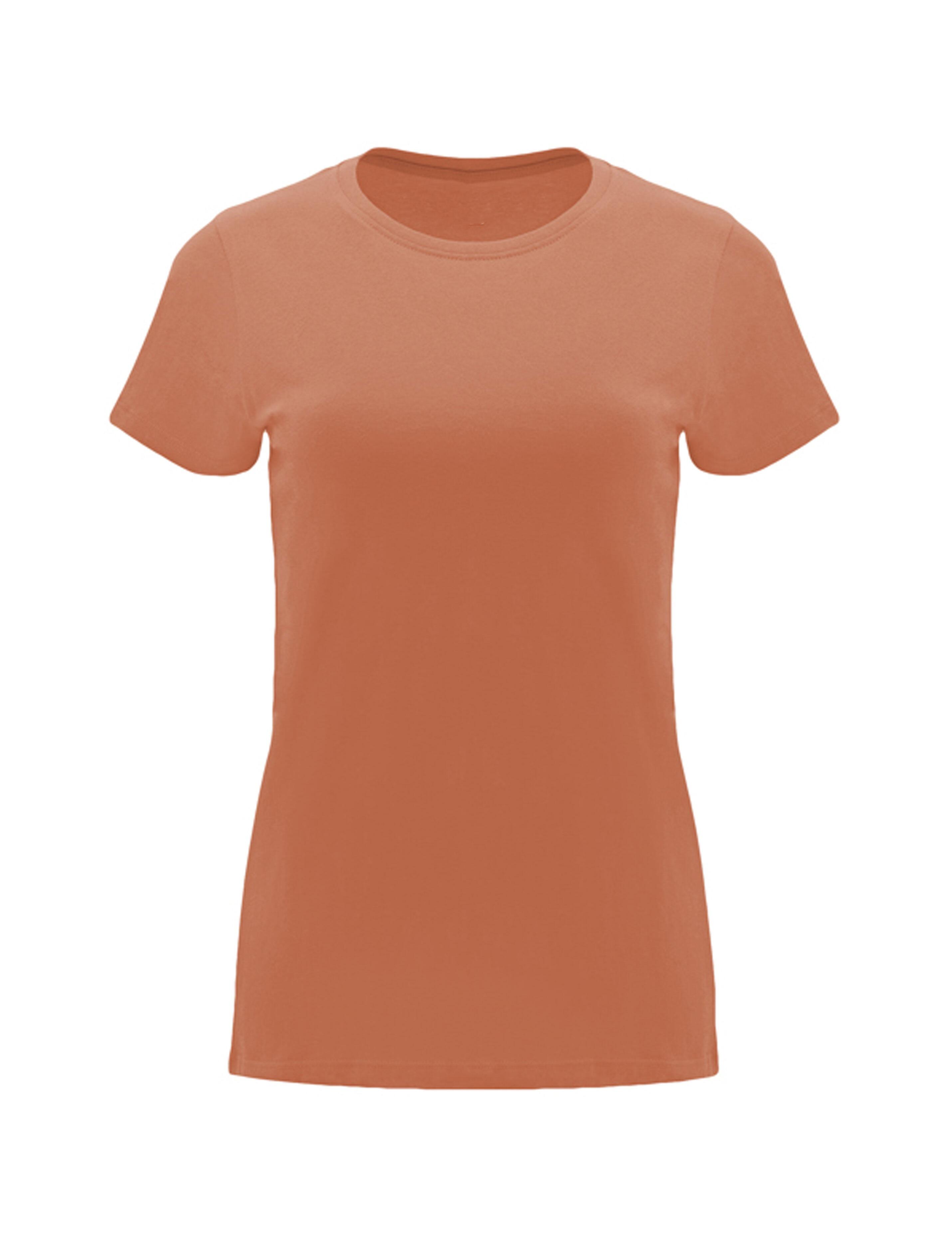 Plain terracotta women's T-shirt heavyweight cotton