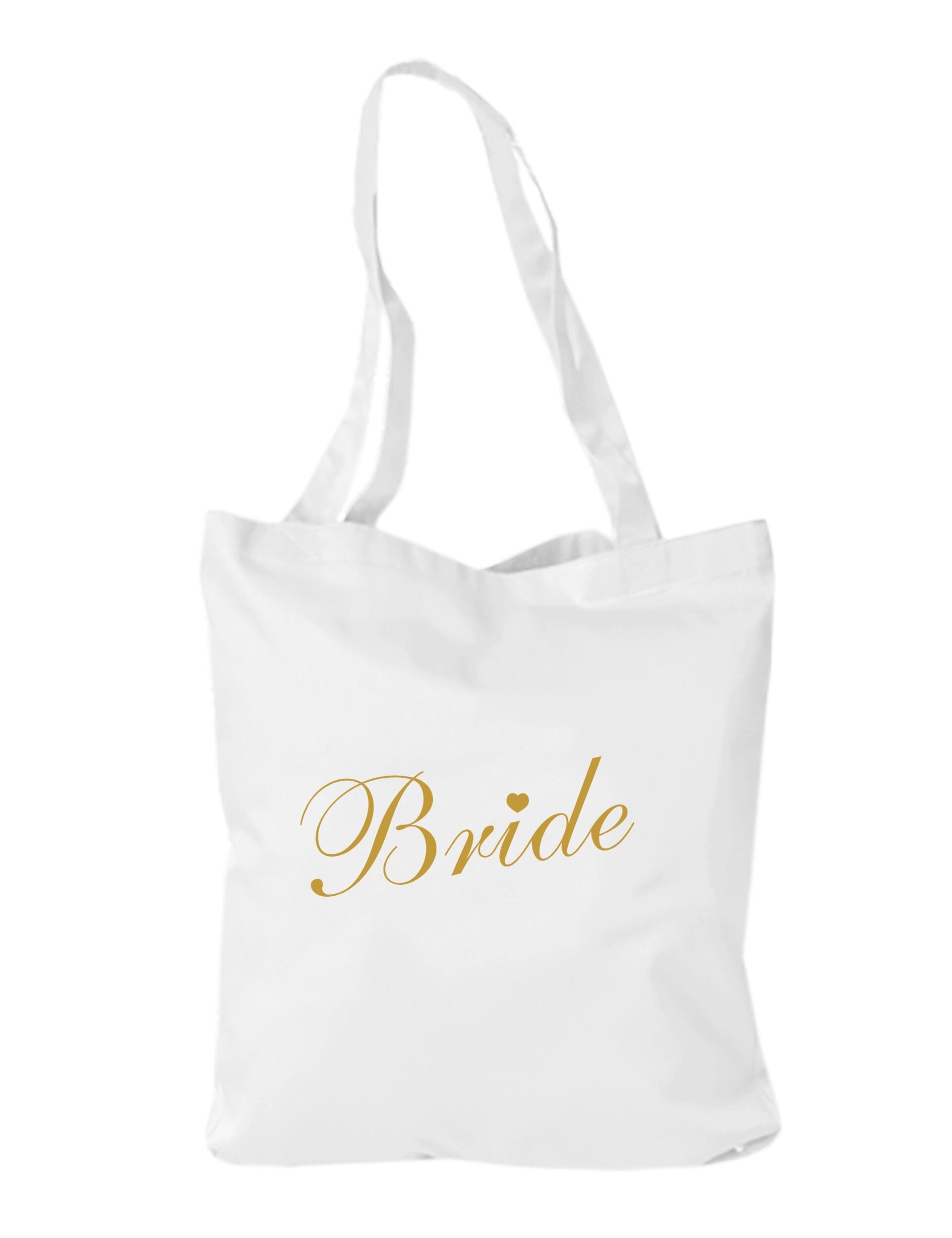 Personalised Bride's bag white printed