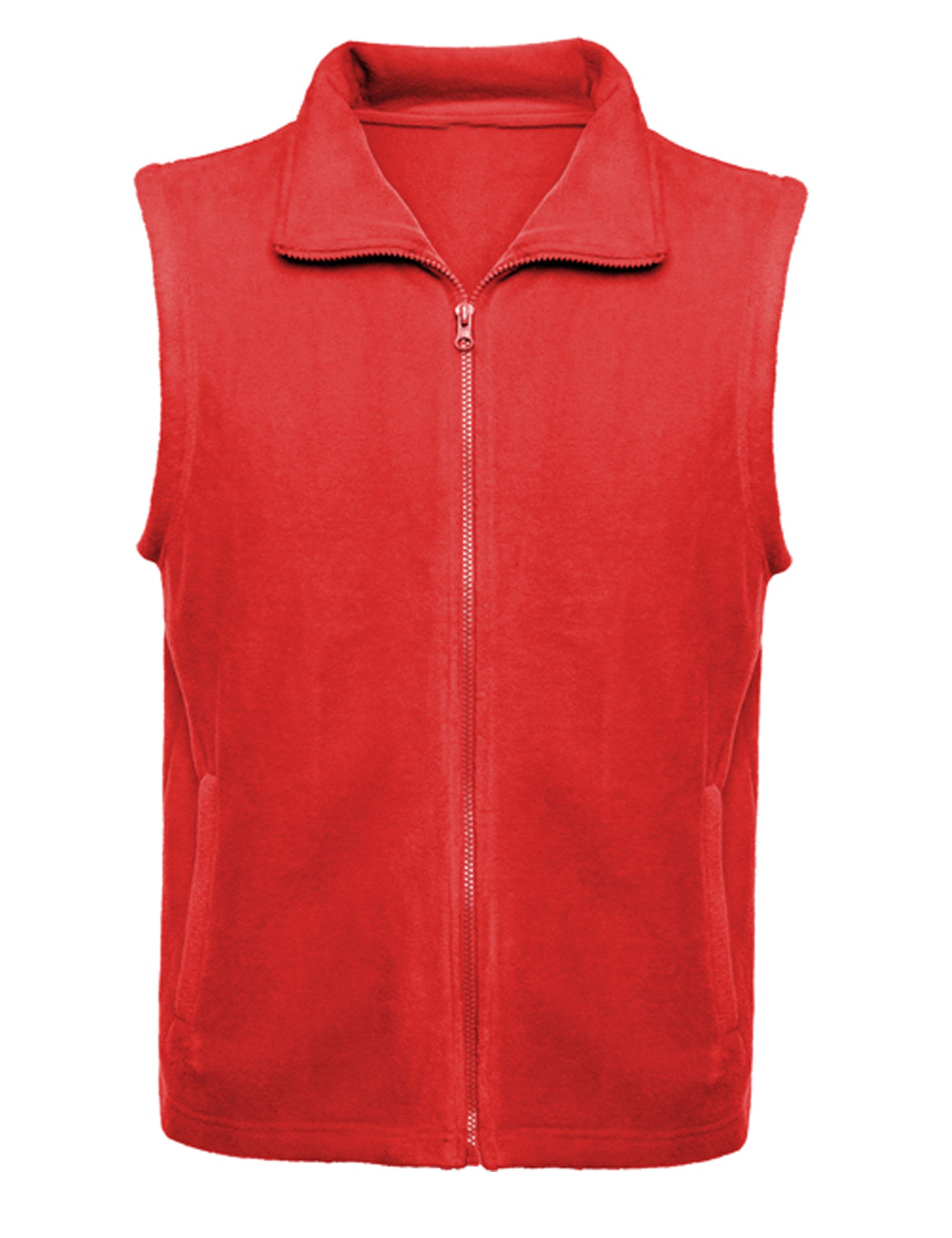Red fleece gilet plain or embroidered