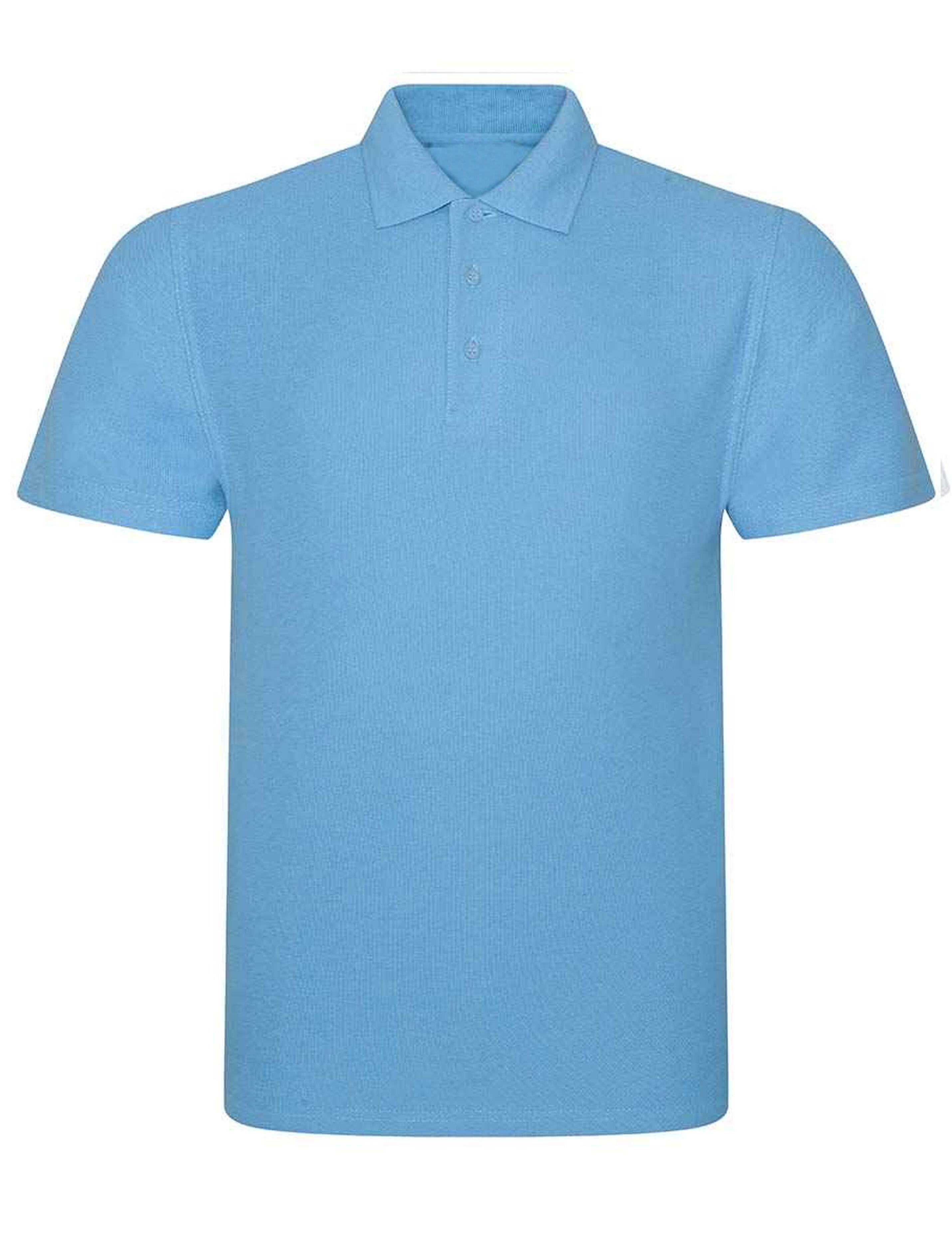 Classic Light Blue polo shirt polycotton blend short sleeve