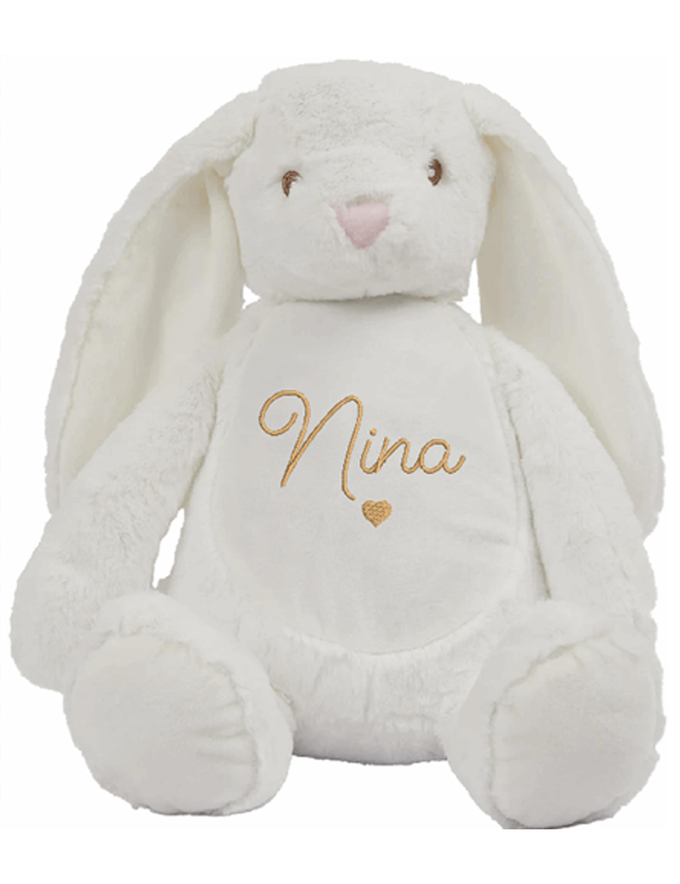 Embroidered Large White Soft Bunny with name
