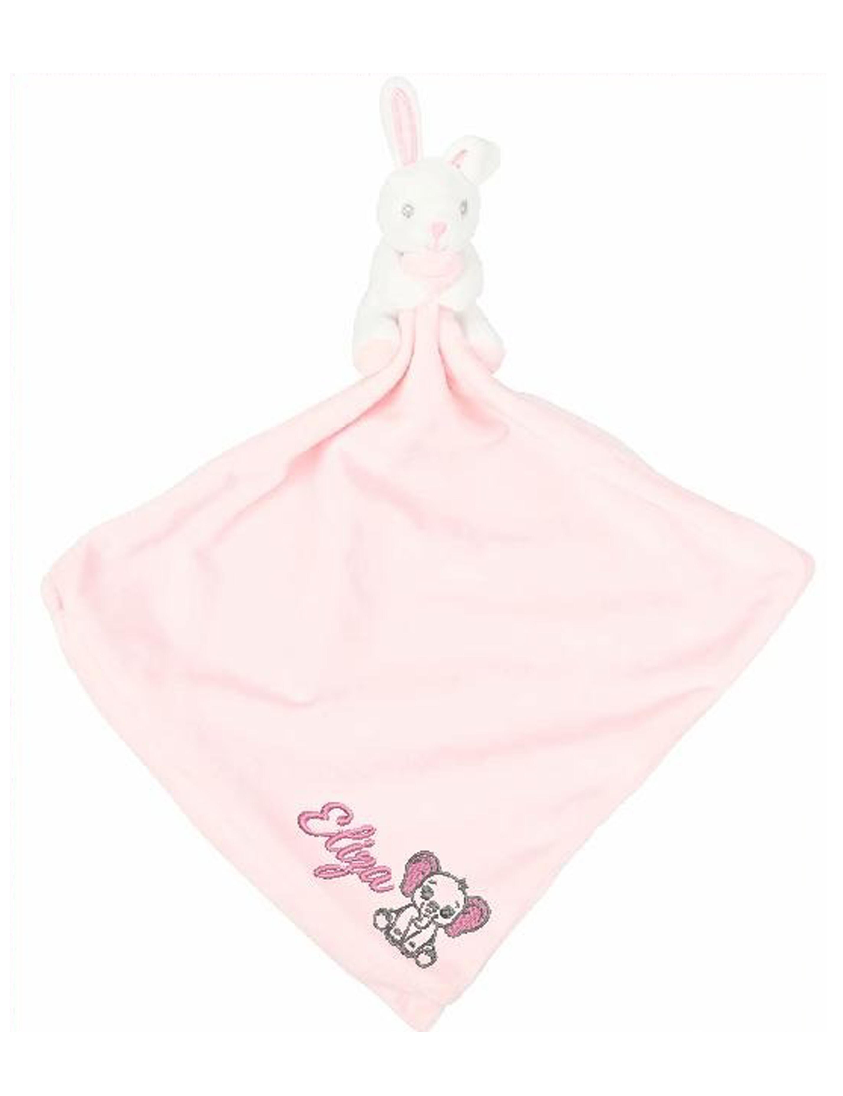 Pink Bunny Baby Comforter  with name