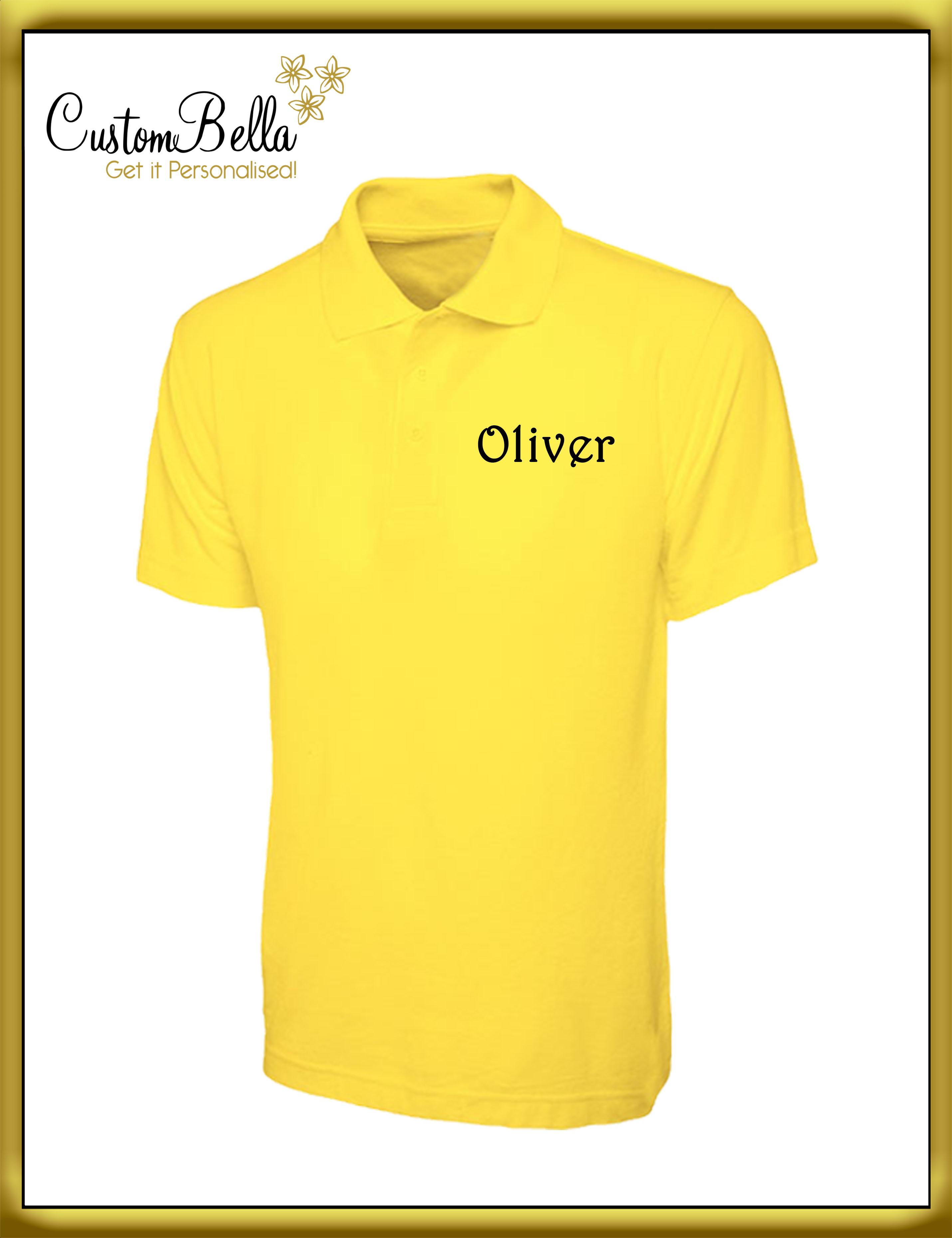 Printed Polo shirt short sleeve UK yellow