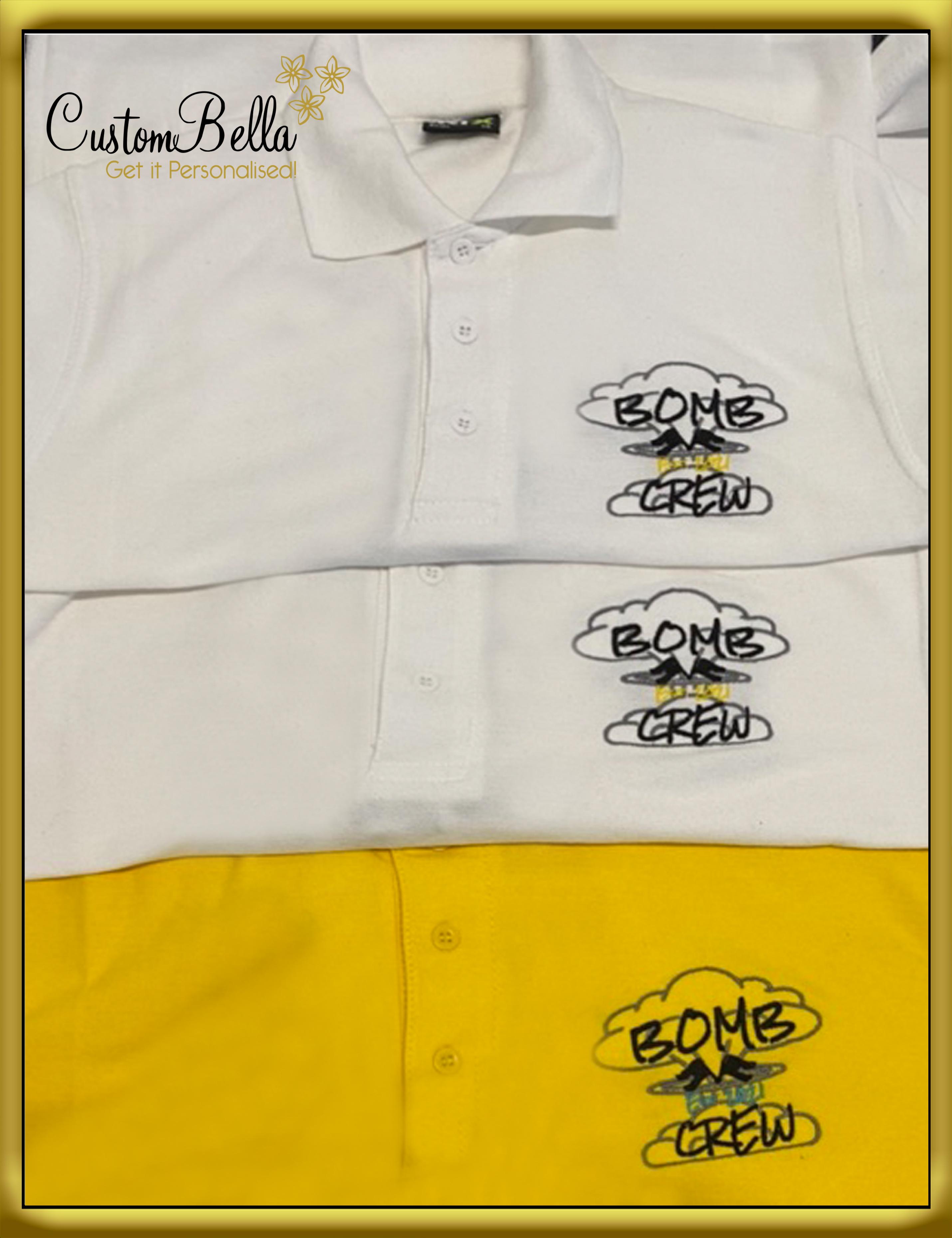 Personalised Polo Shirt  white or yellow