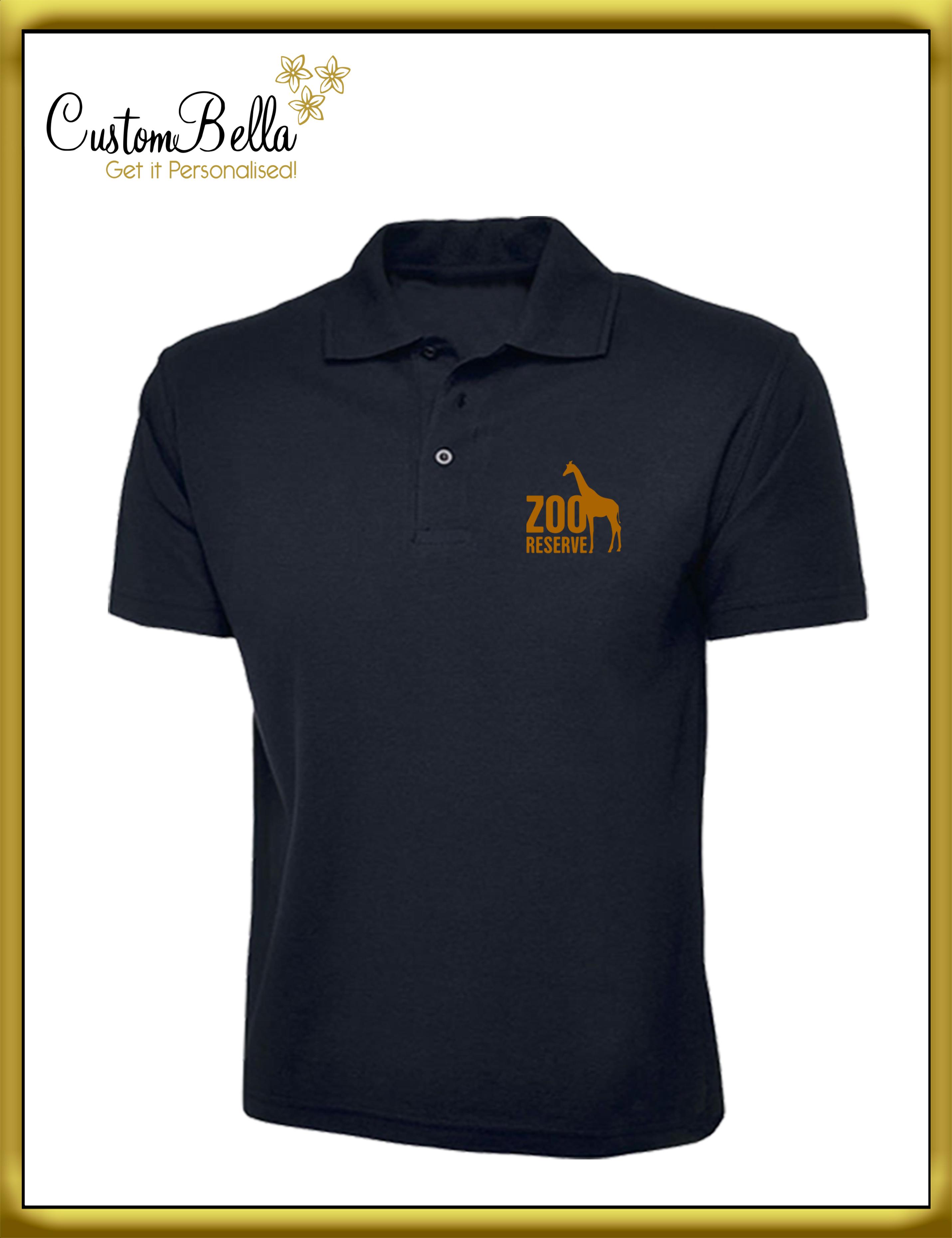 Personalised Plus Size Printed Polo Shirt navy