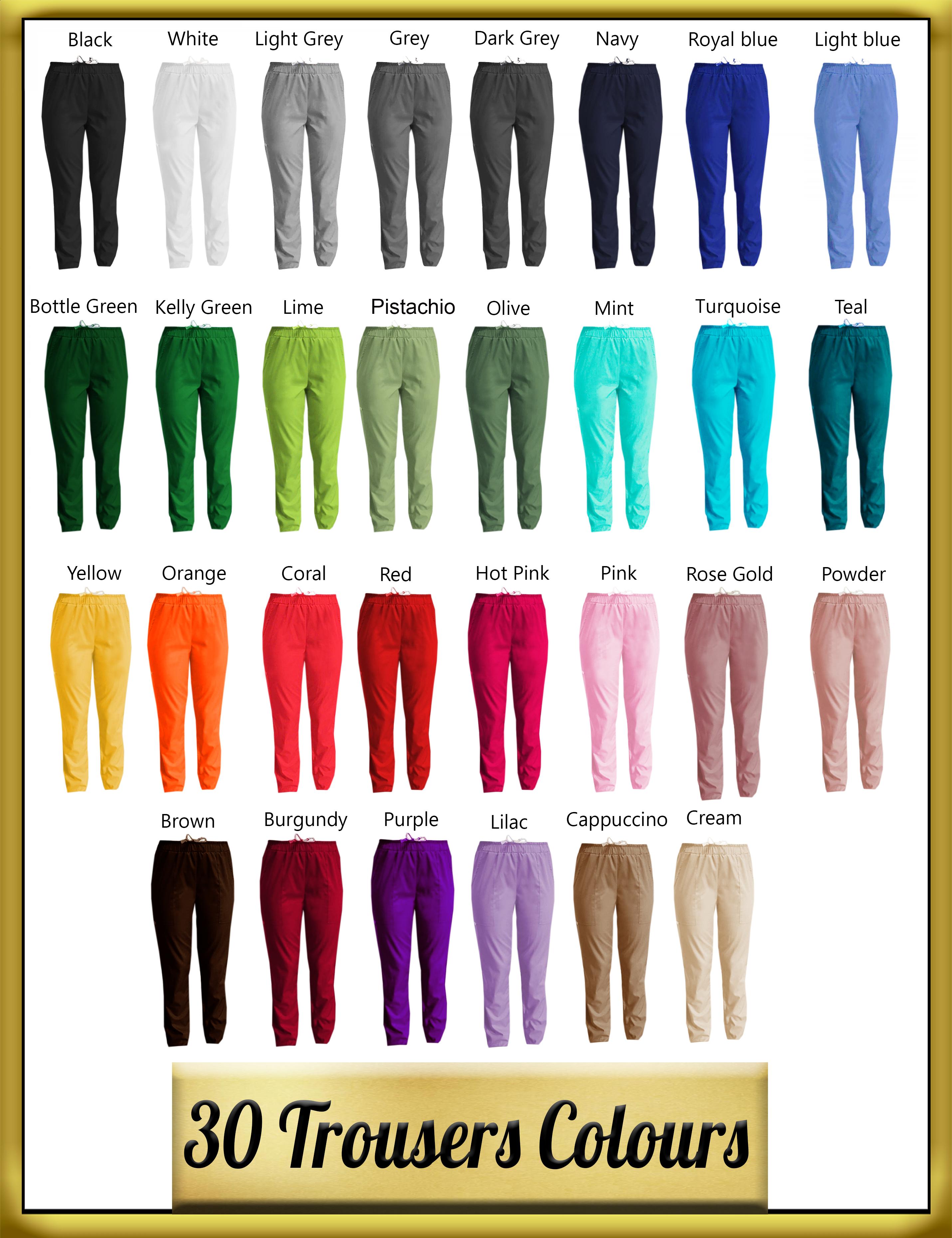 Women's chef's trouser colours