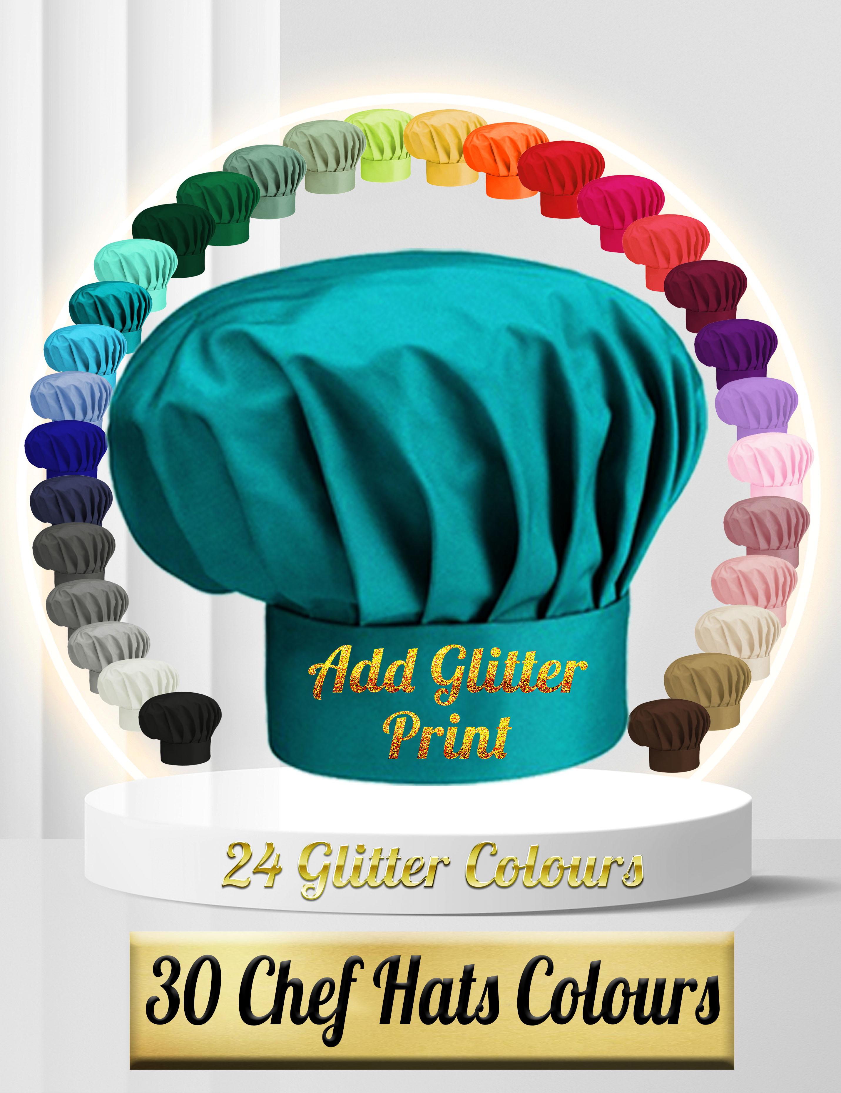 Personalised chef hat Glitter Print