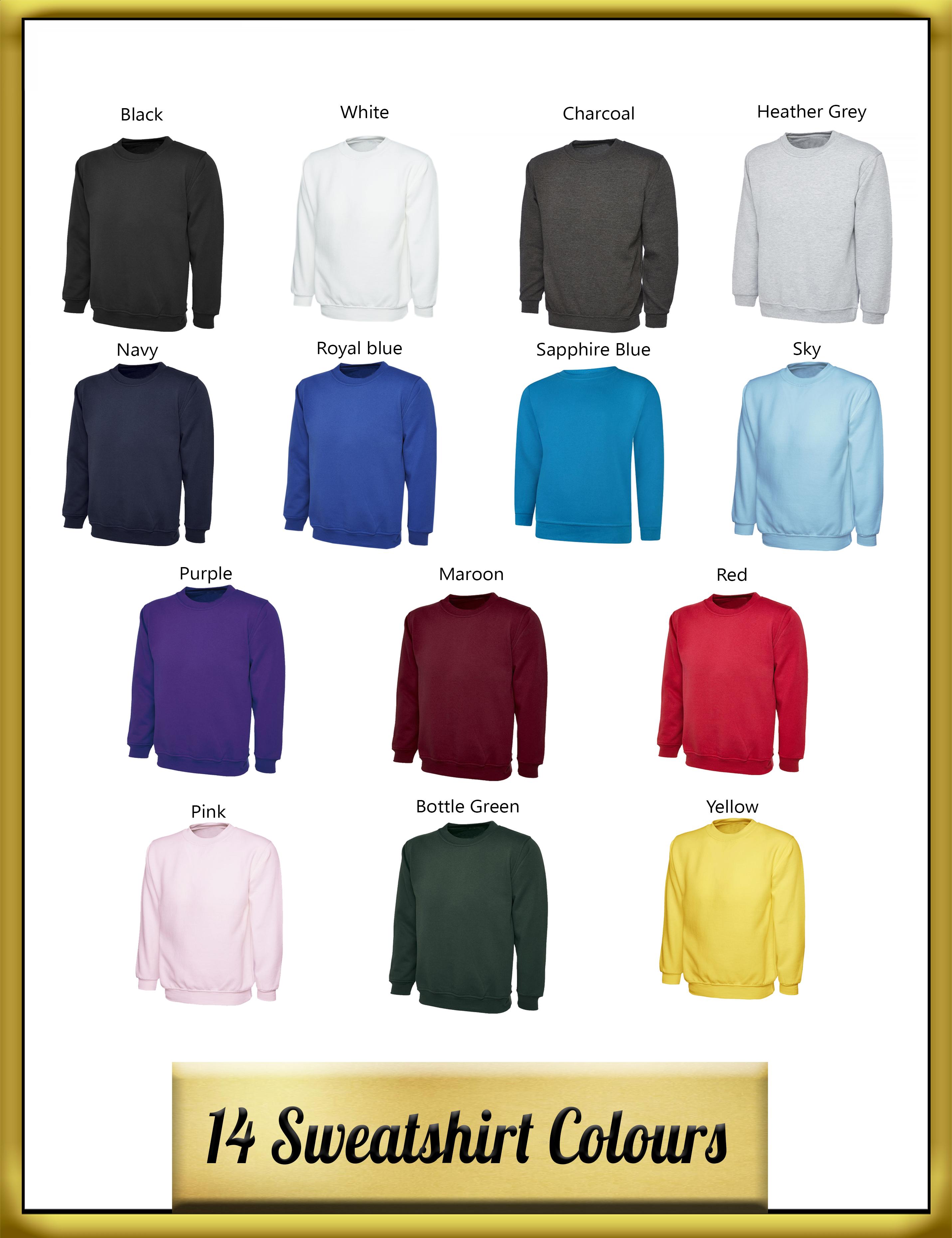 Personalised full colour printed jumper colours