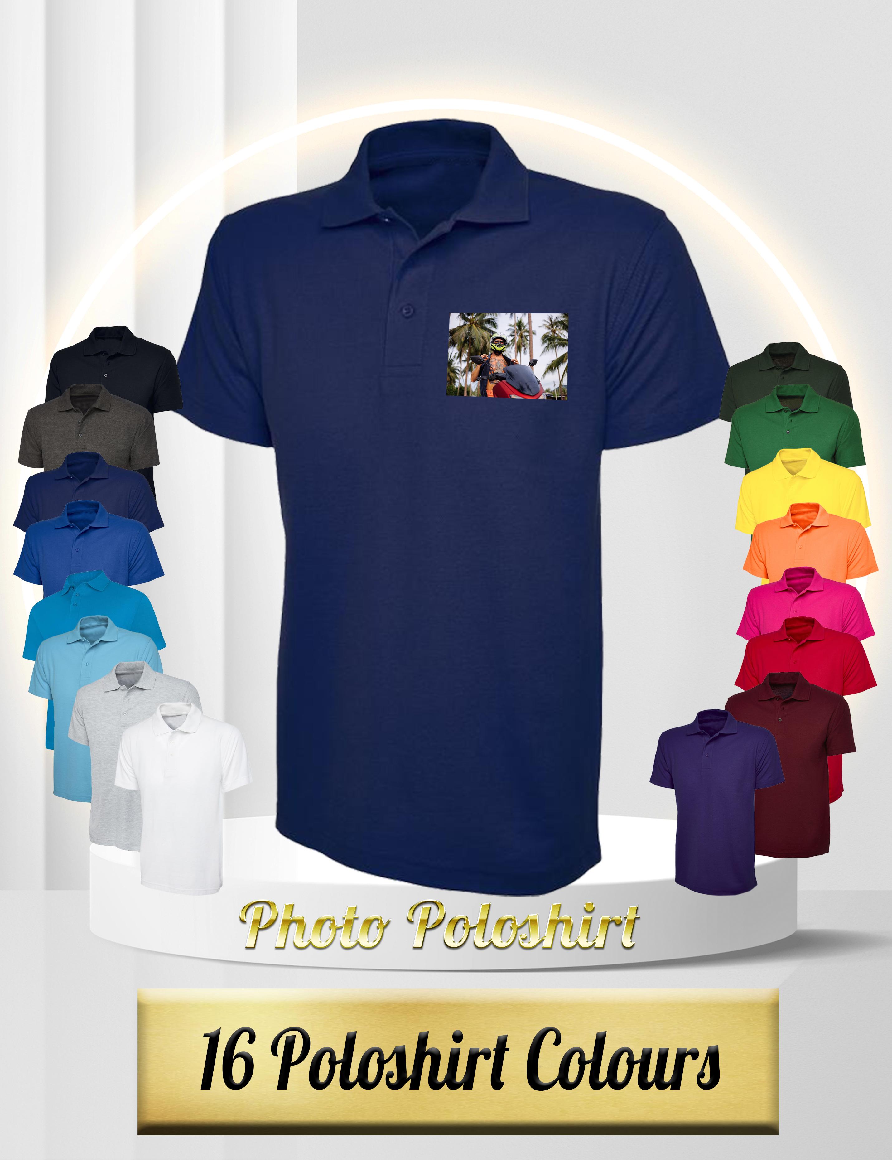 Photo printed polo shirt