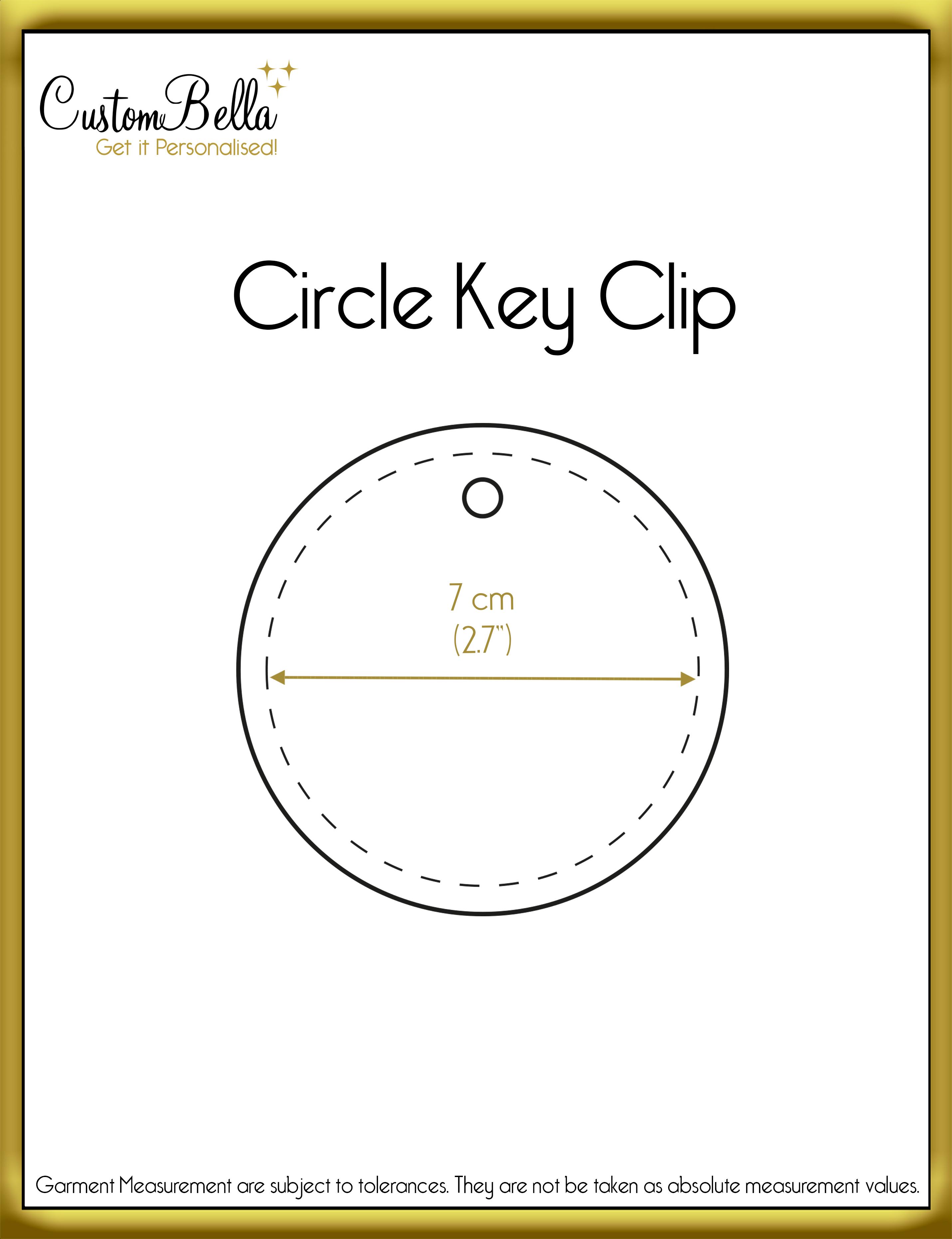 Printed Circular Key ring dimensions