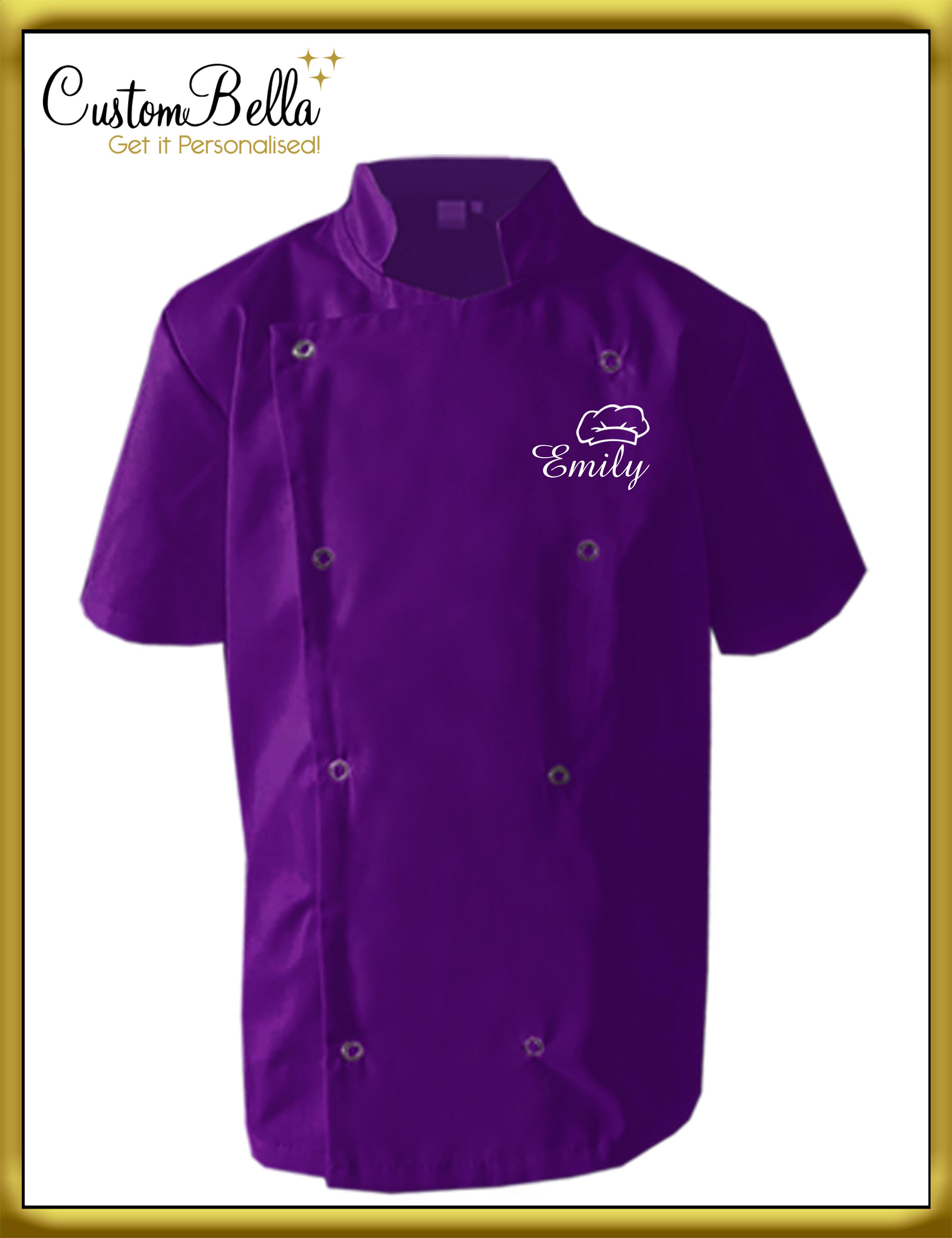 Personalised Kid's chef jacket purple