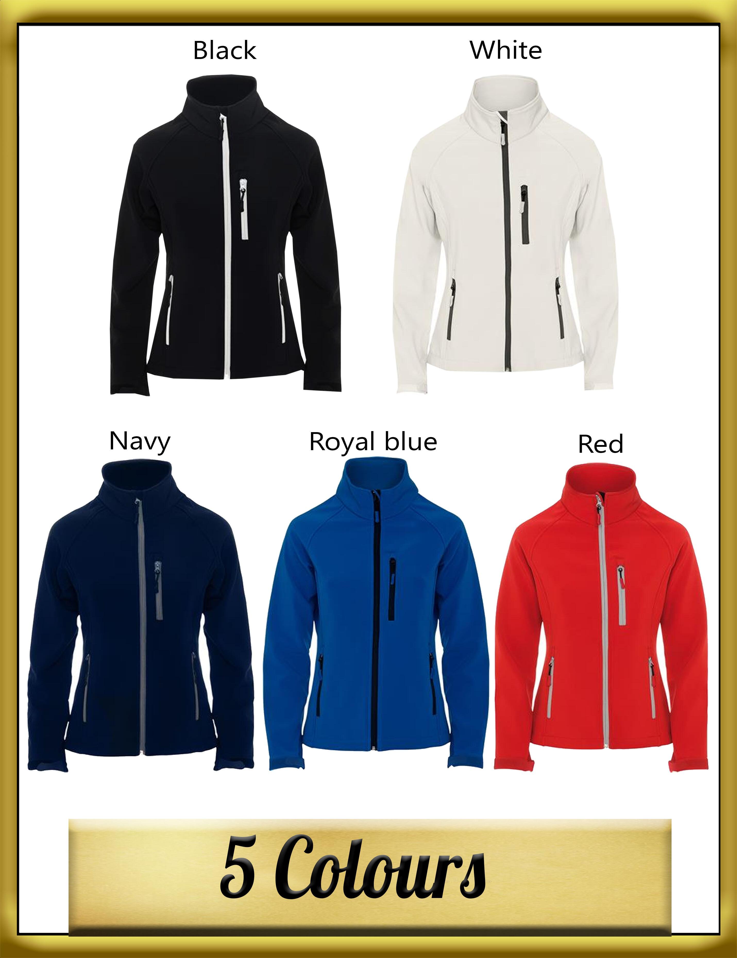 Personalised Ladies Golf Softshell jacket colours