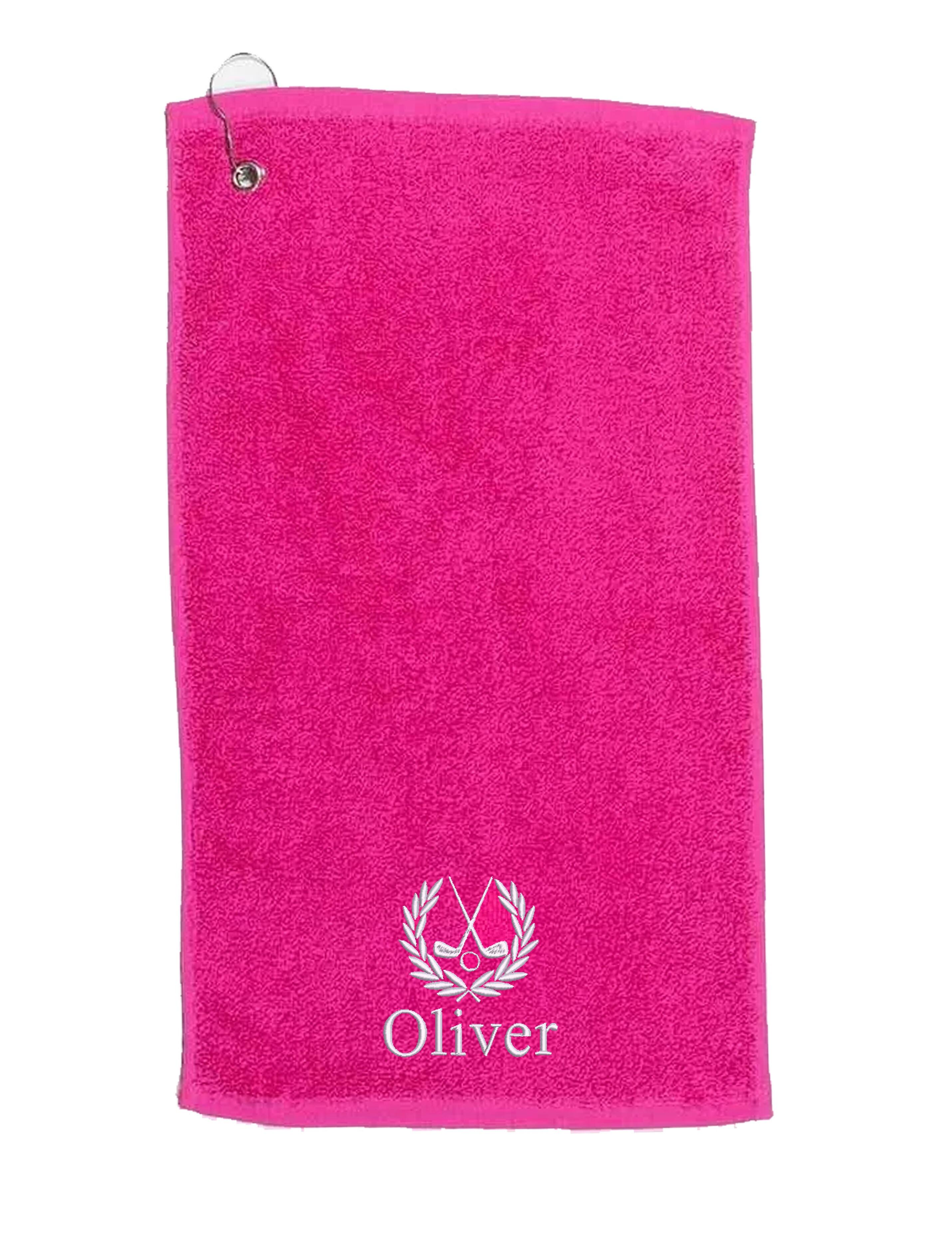 Custom Cotton Golf Towel Hot Pink