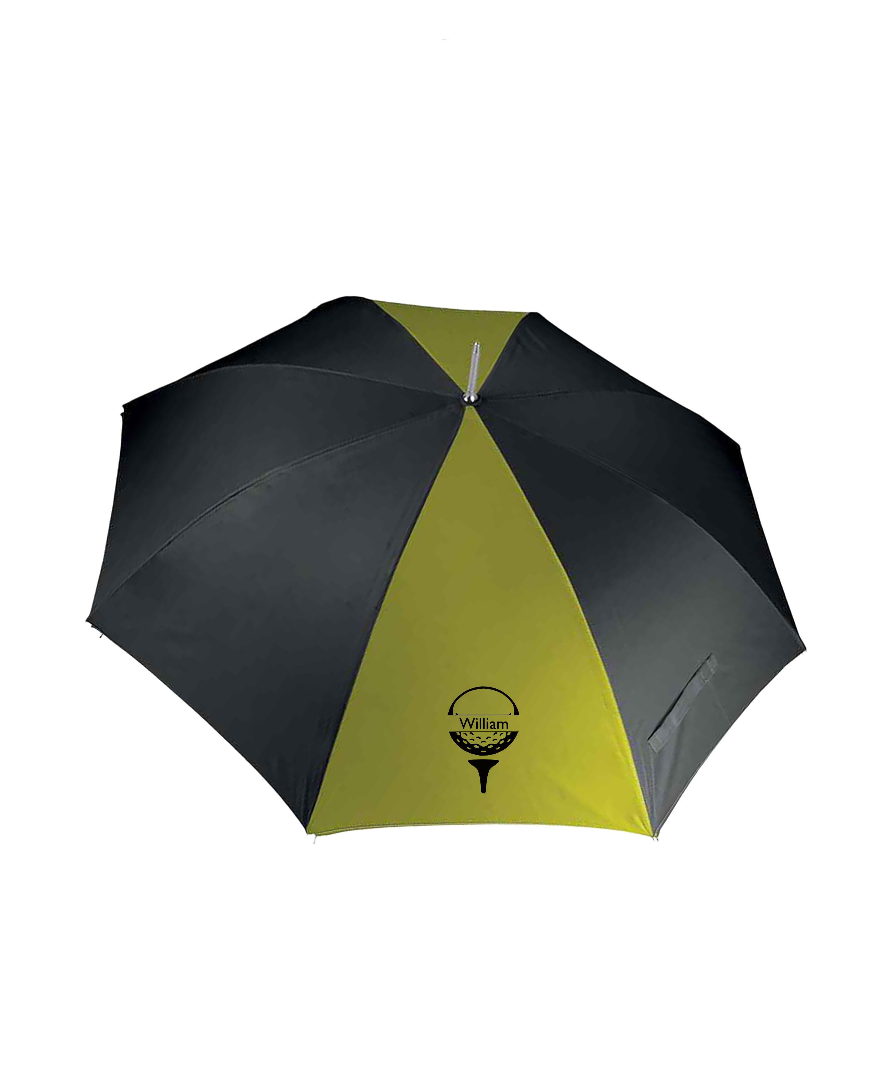 Golf Ball Design Large Golf Umbrella Black/Lime