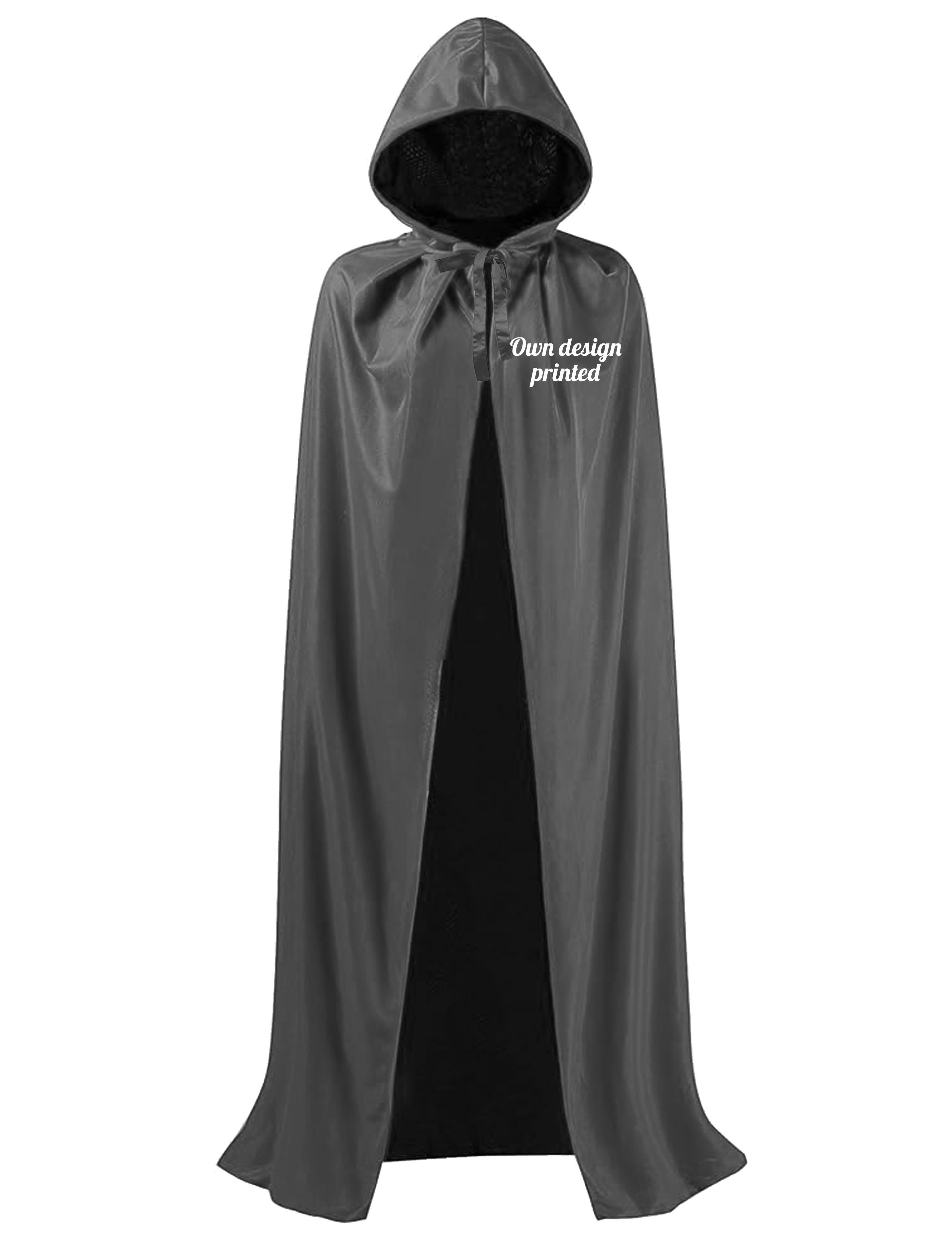 Personalised Hooded Hairdressing gown robe dark grey printed