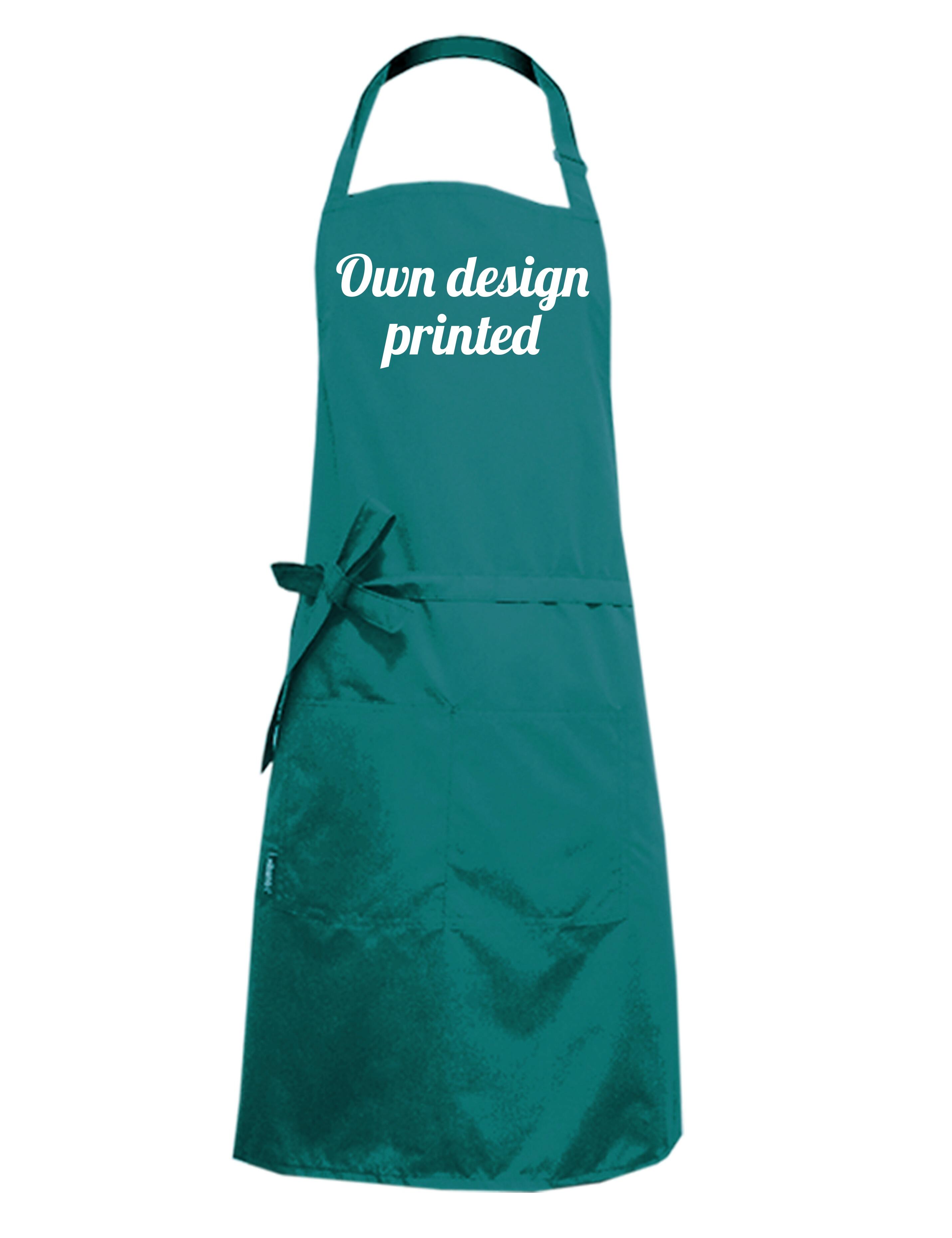 Personalised Waterproof Hairdressing Apron Teal with print