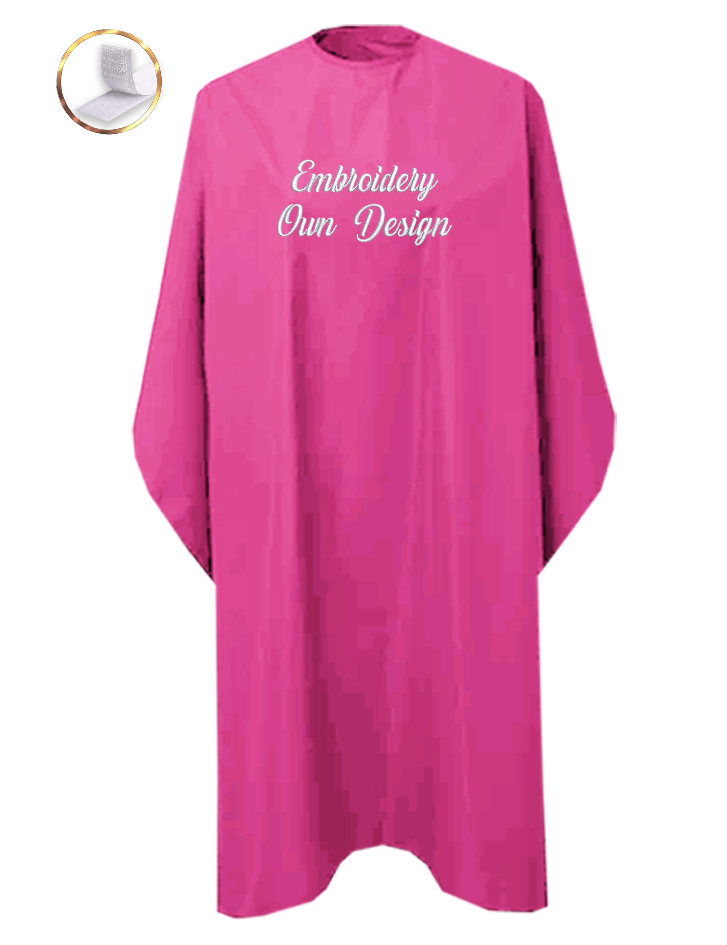 Personalised Hairdressing gown hot pink with embroidery