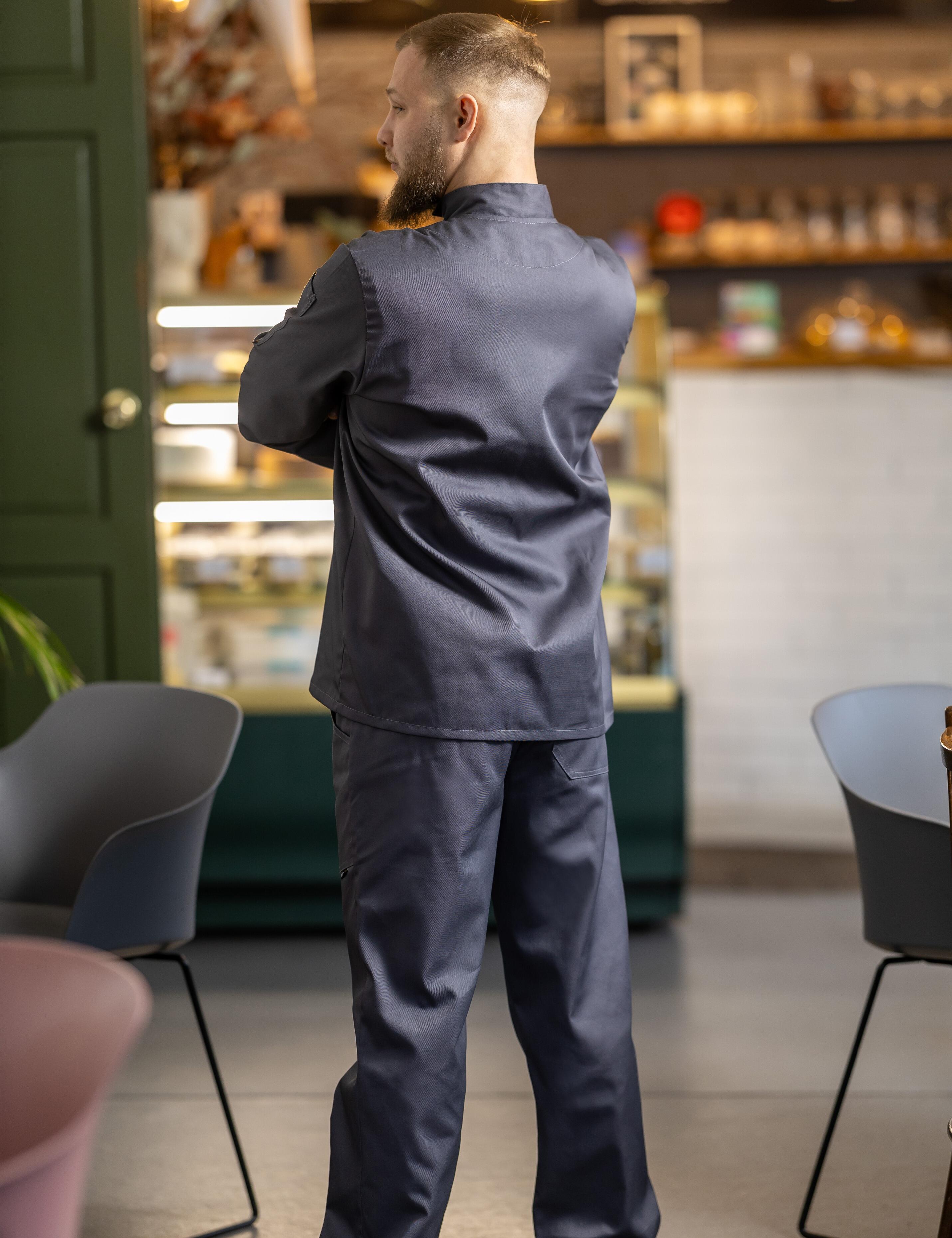 Chefs uniforms dark grey colour with embroidered logo