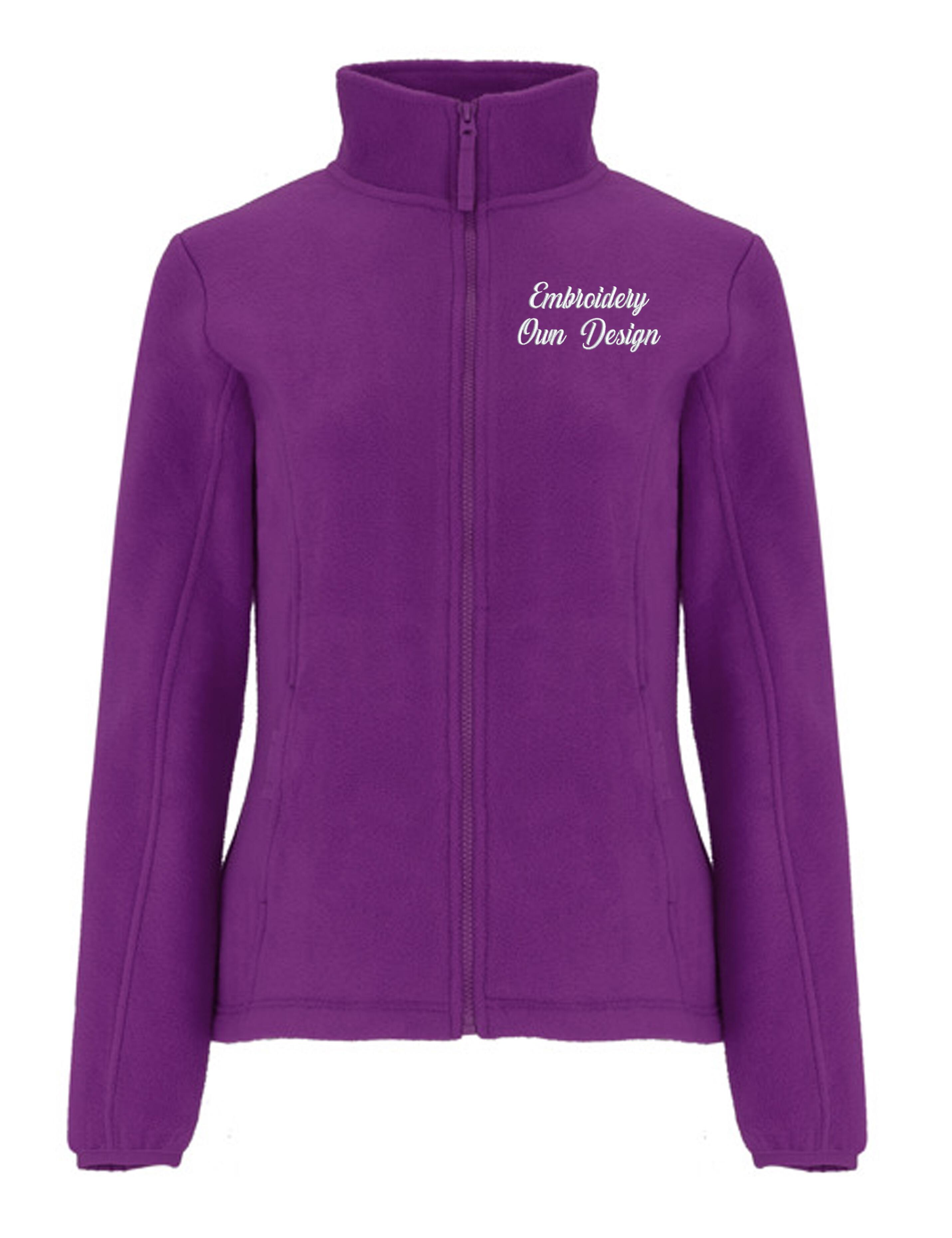 Personalised Women's Fleece Jacket with embroidery purple