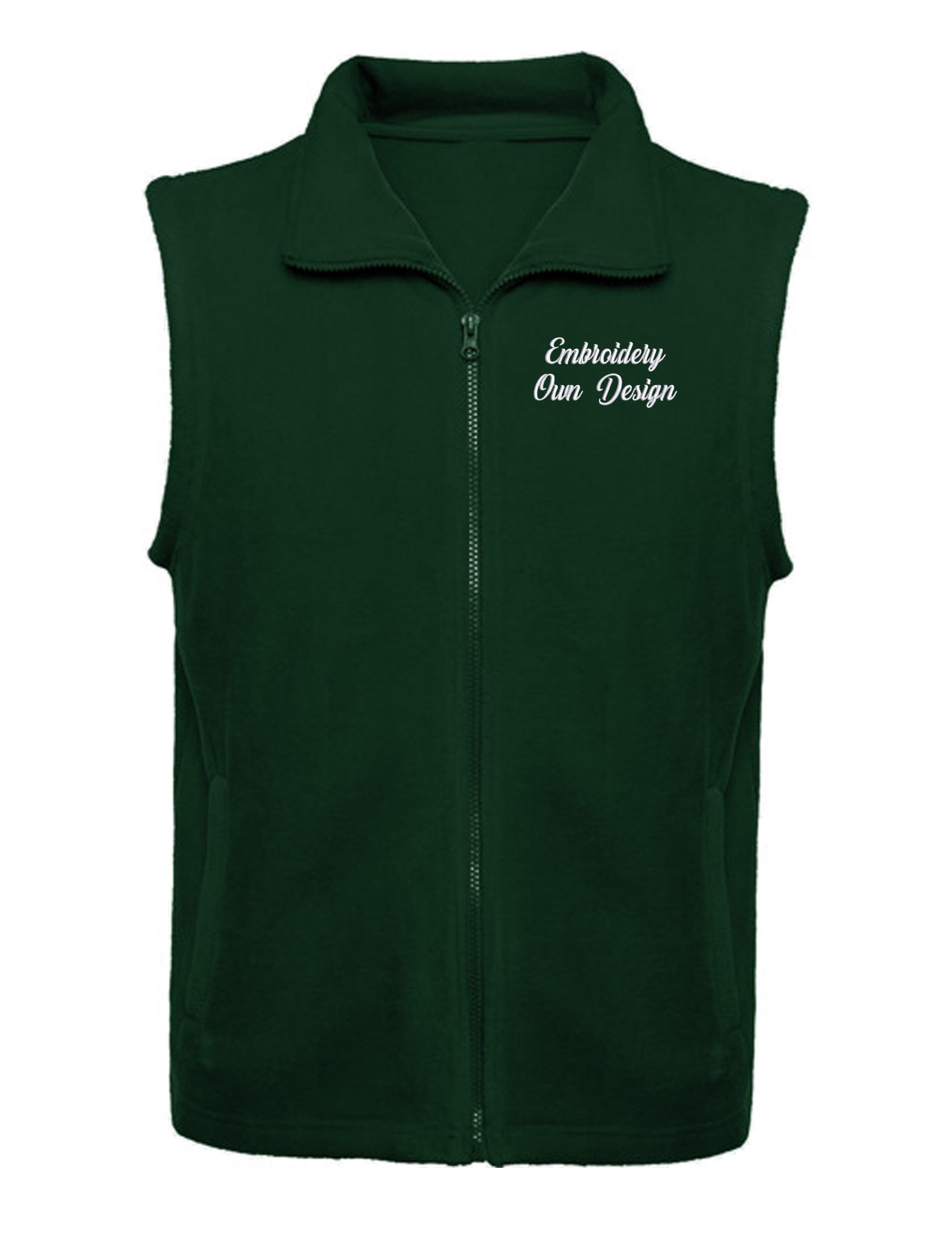 Personalised Fleece Gilet with Embroidery Bottle Green