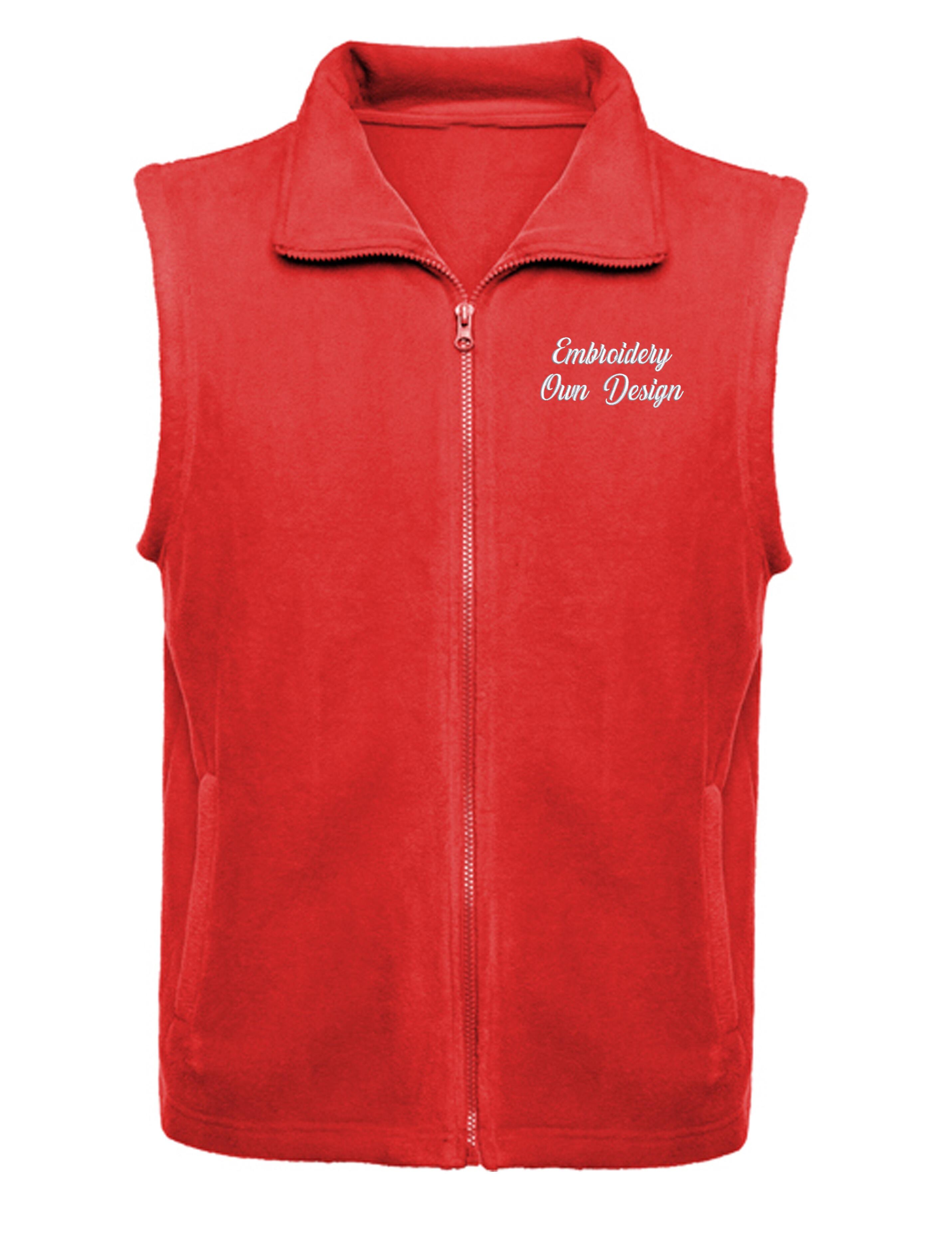 Personalised Fleece Gilet with Embroidery Red