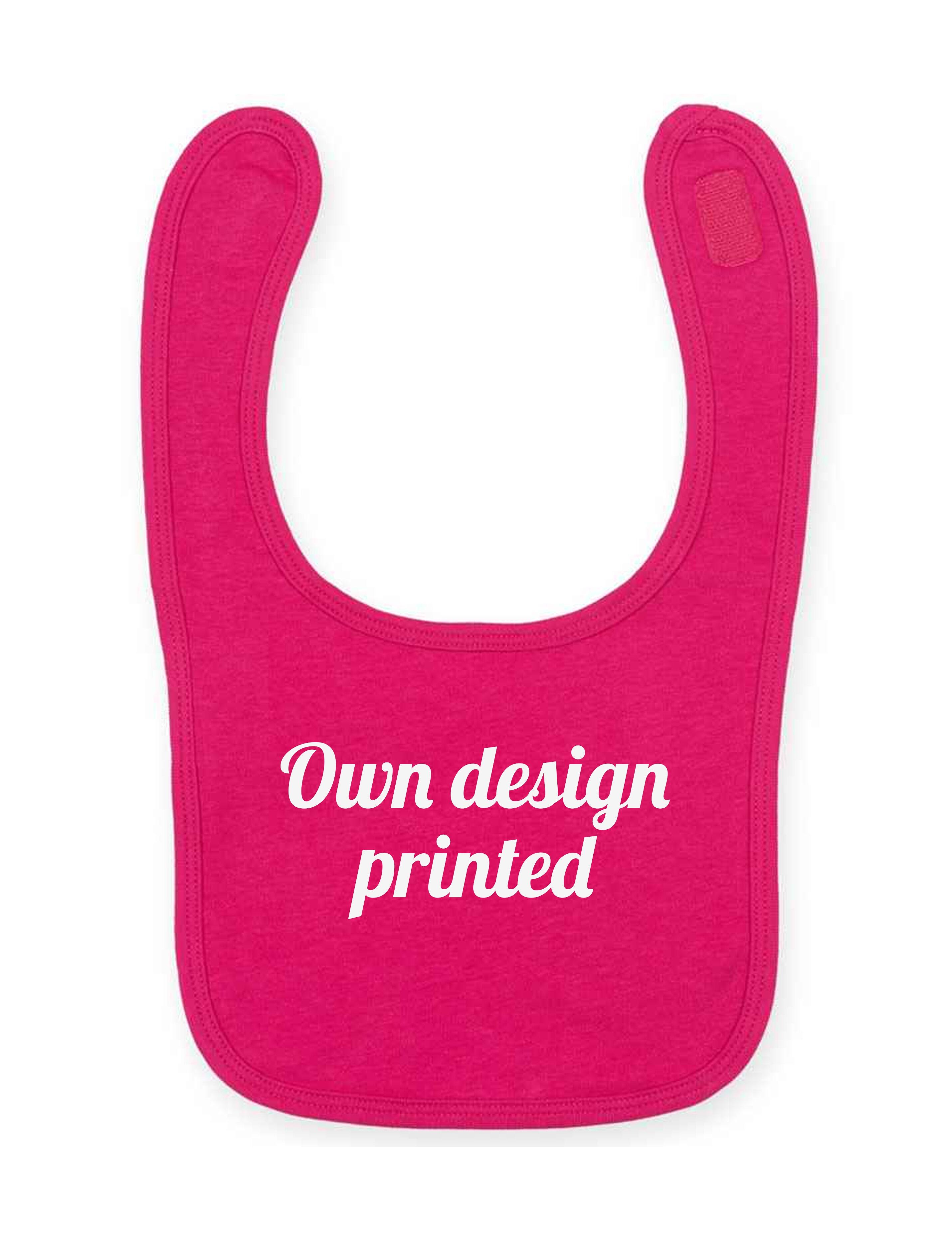 Personalised Babies Bib Hot Pink with Print