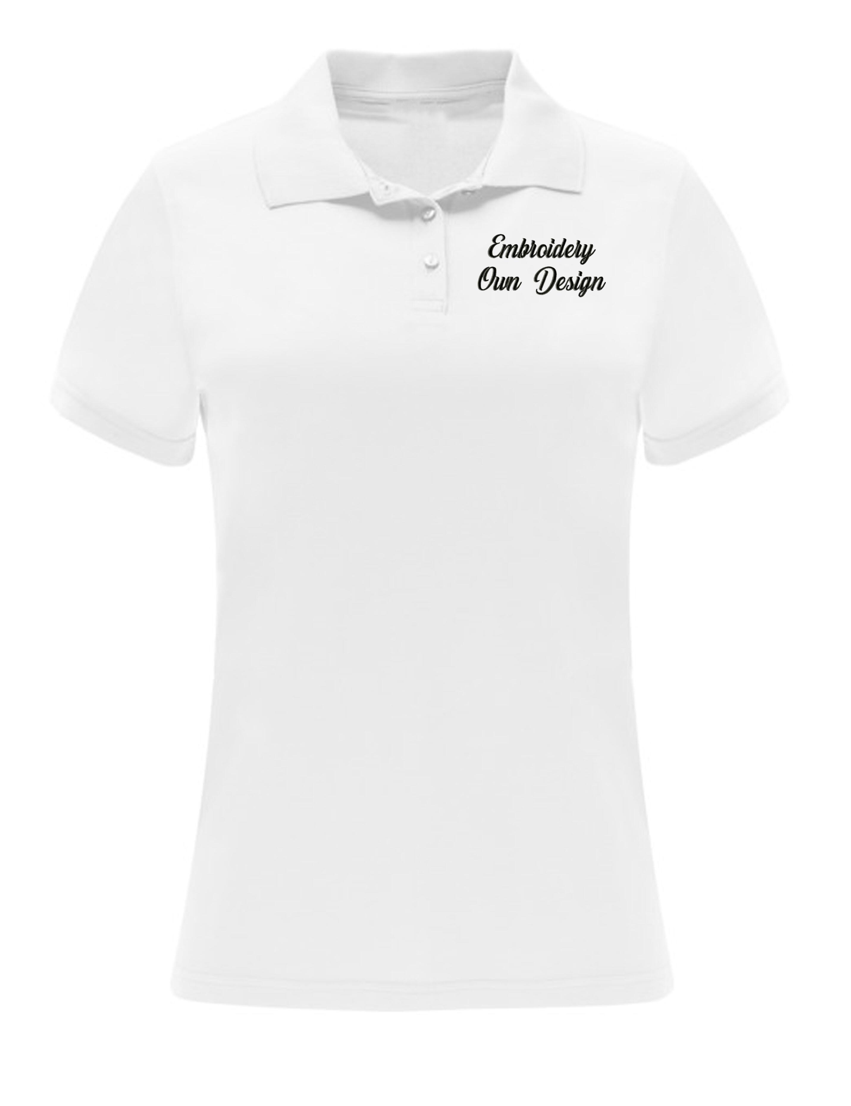 Personalised Dri-FIT Women's Short Sleeve Polo Shirt with embroidery White