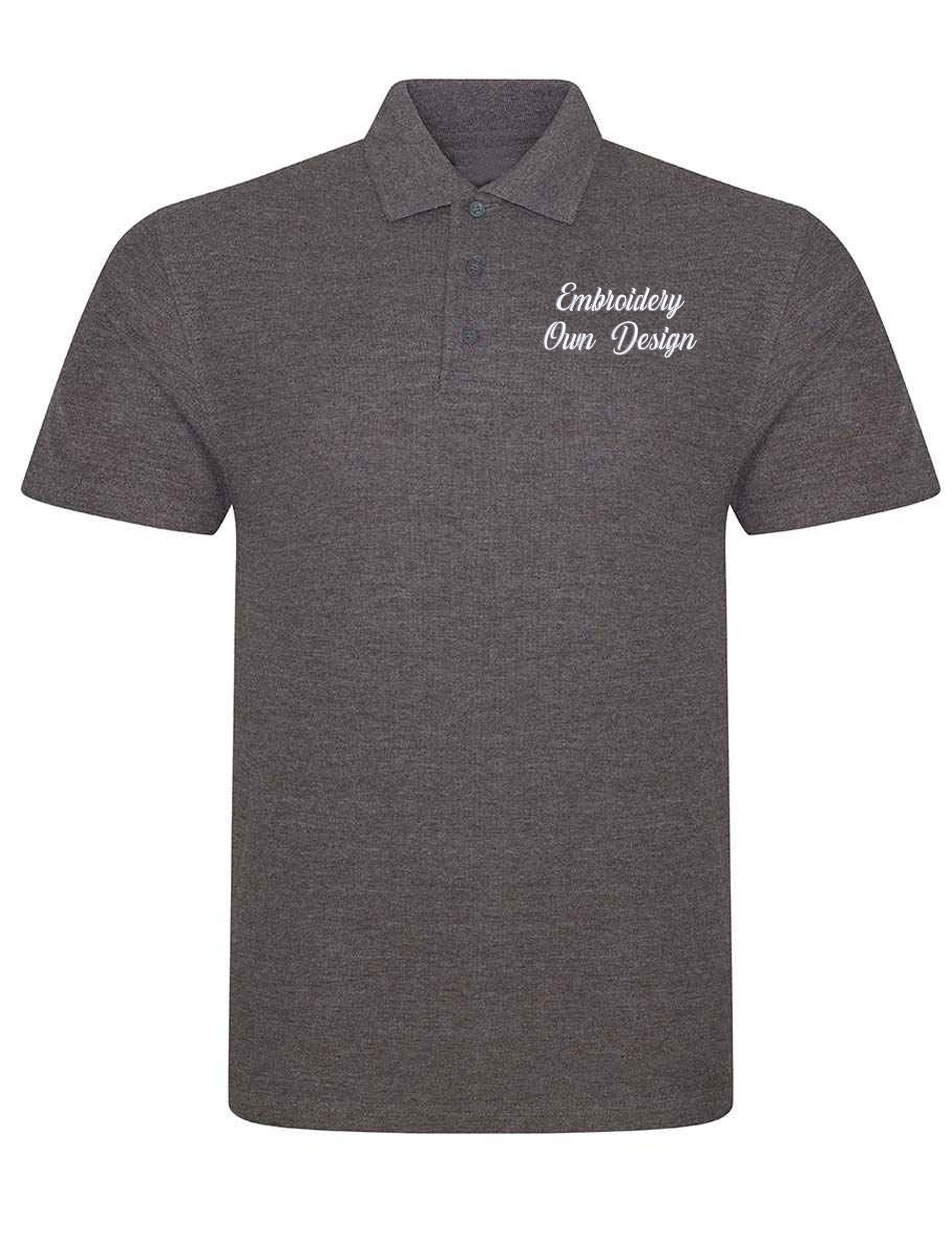Personalised Plus Size Polo Shirt with embroidery Charcoal