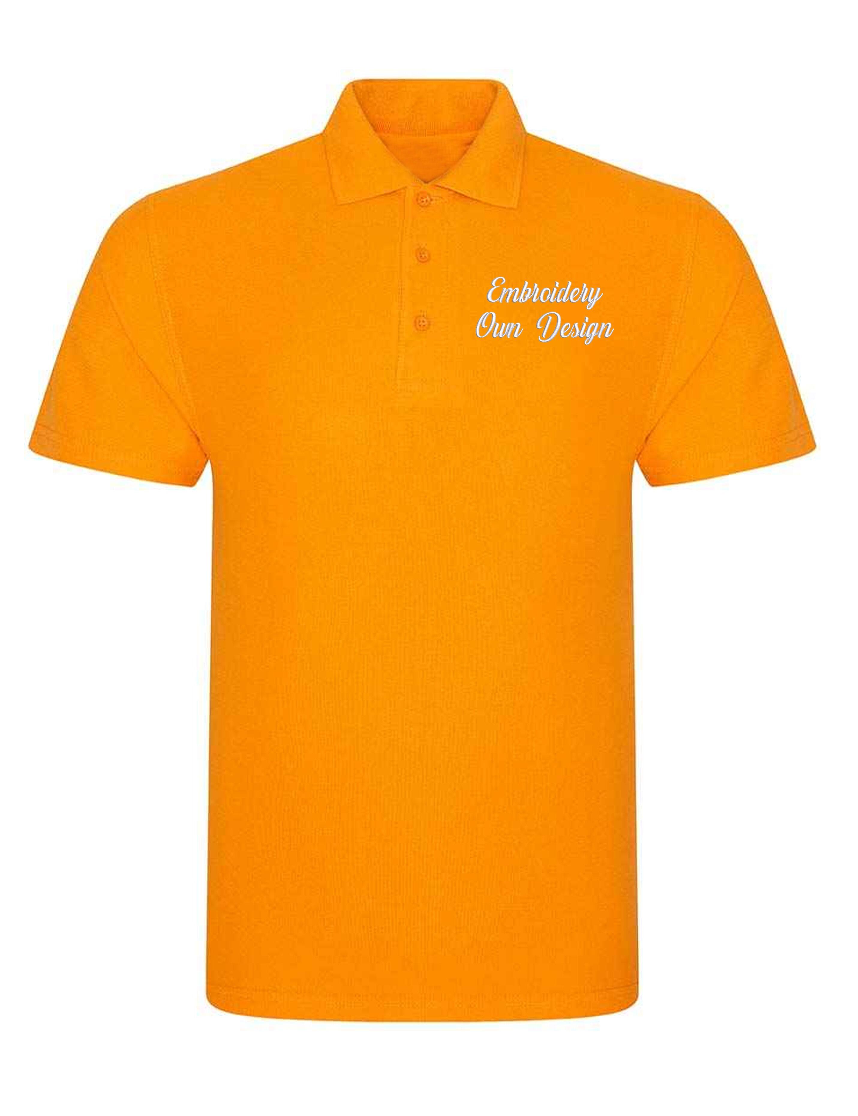 Personalised Plus Size Polo Shirt with embroidery orange