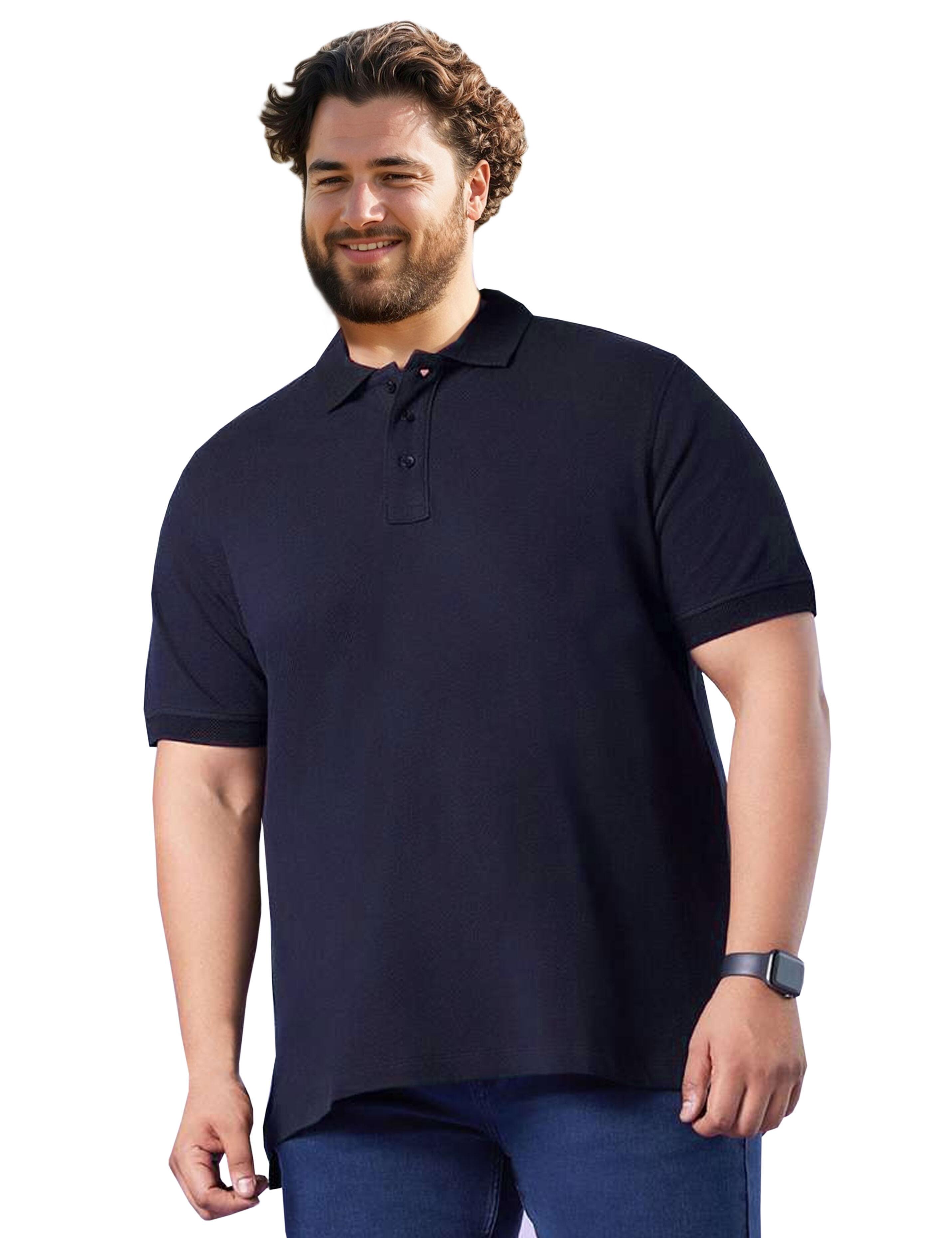 Embroidered Navy Polo Shirt Plus size