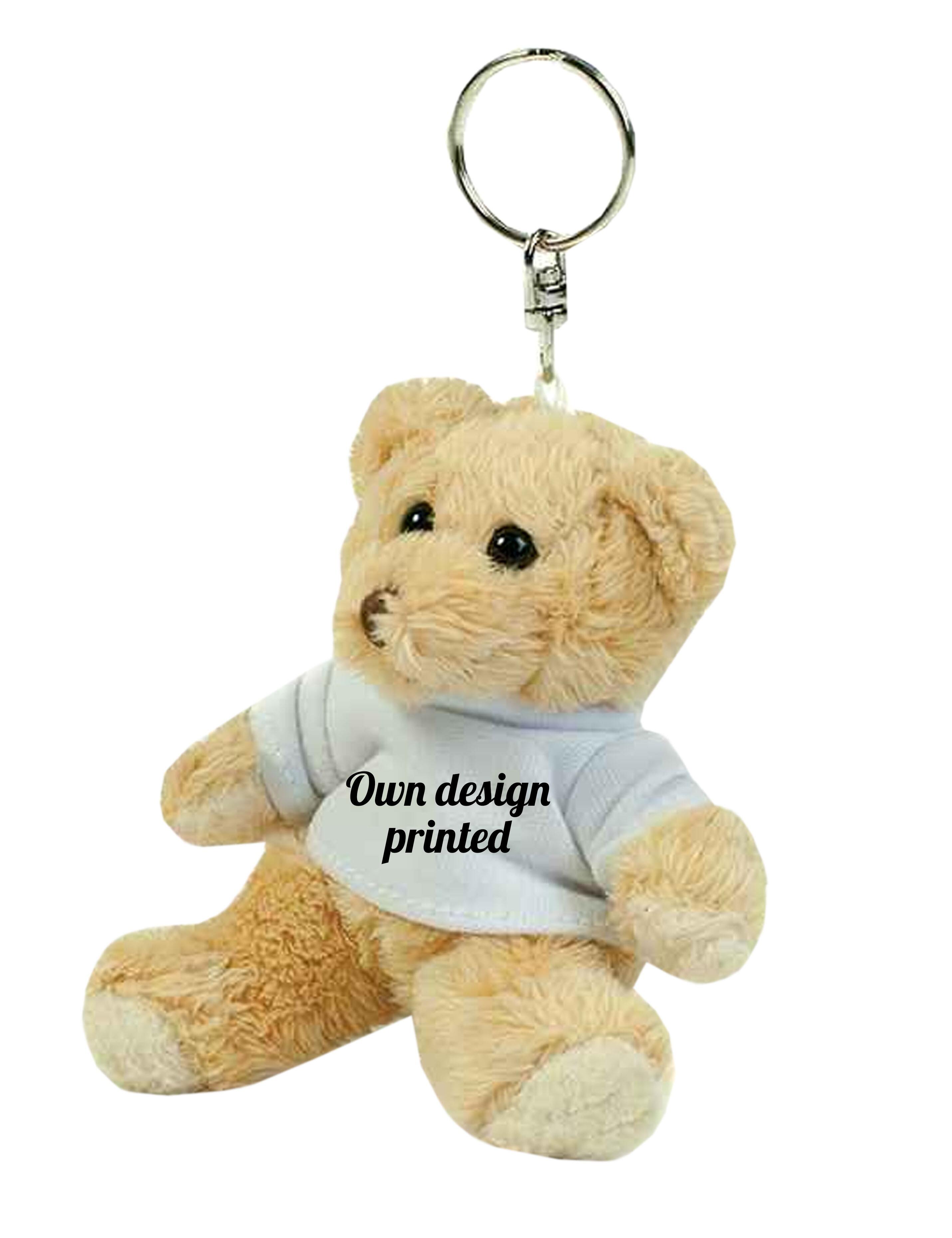 Personalised Teddy Bear Key Ring with print