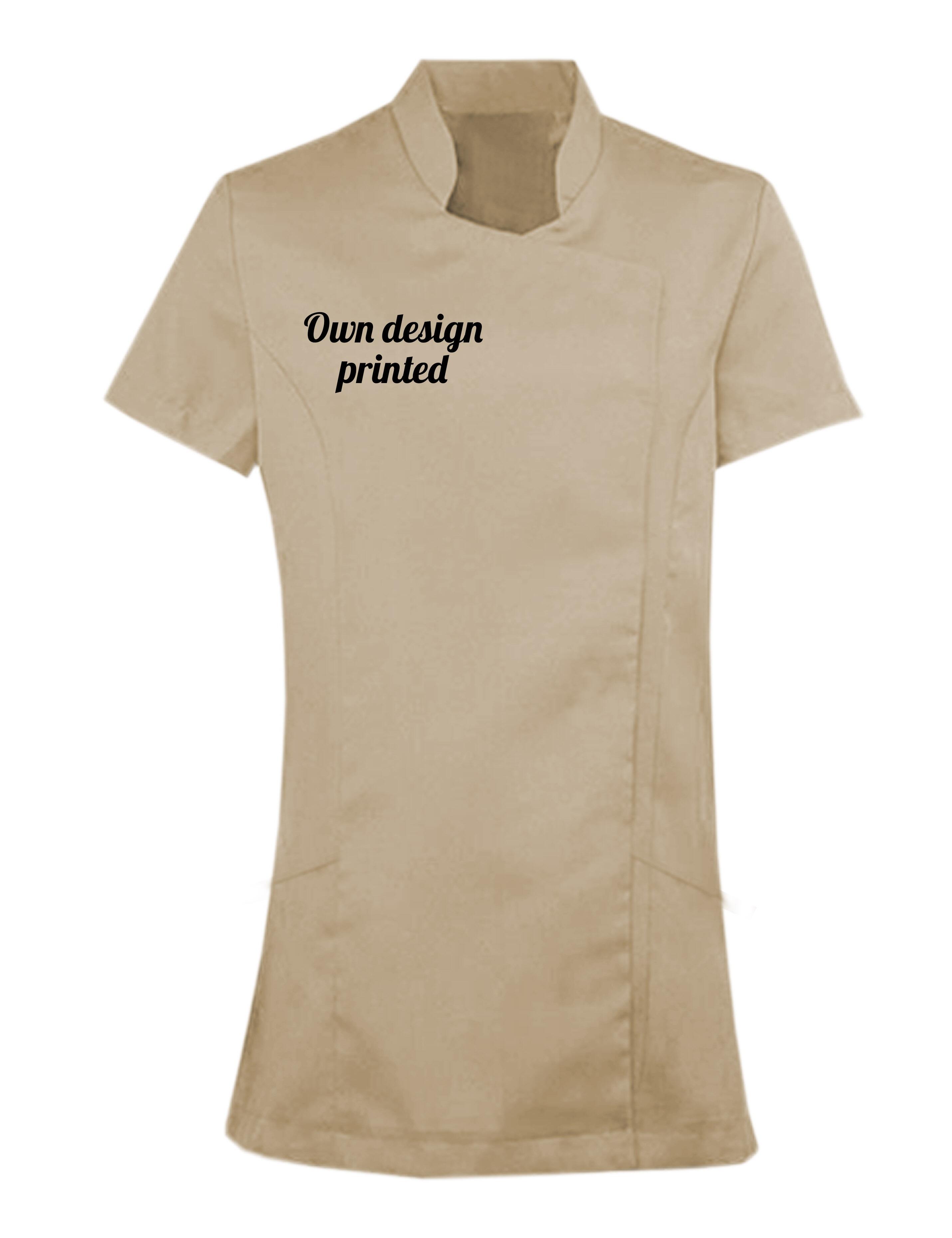 Personalised Women's Beauty Tunic with print beige