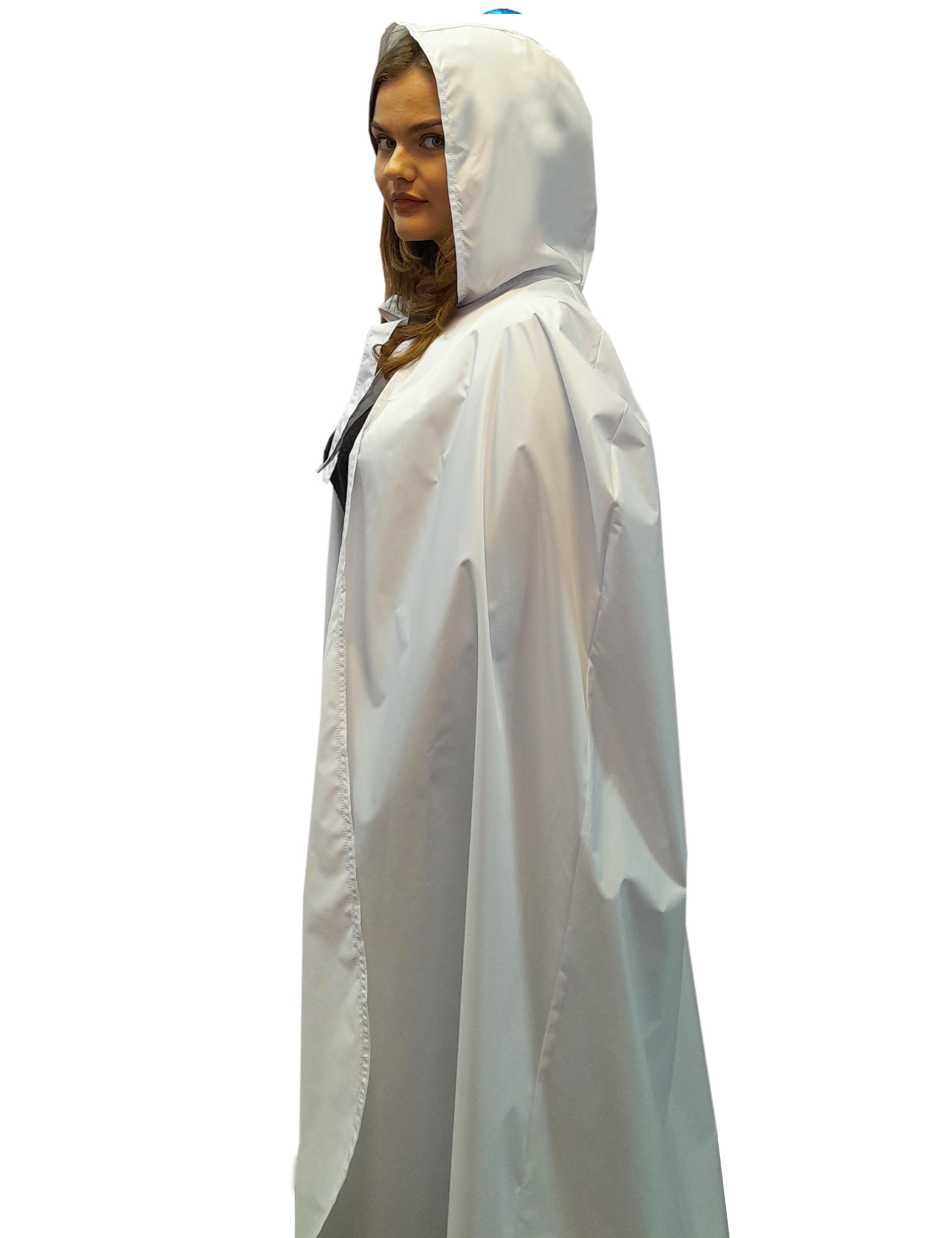 Nibano Hooded Hairdressing Show Gown White with print