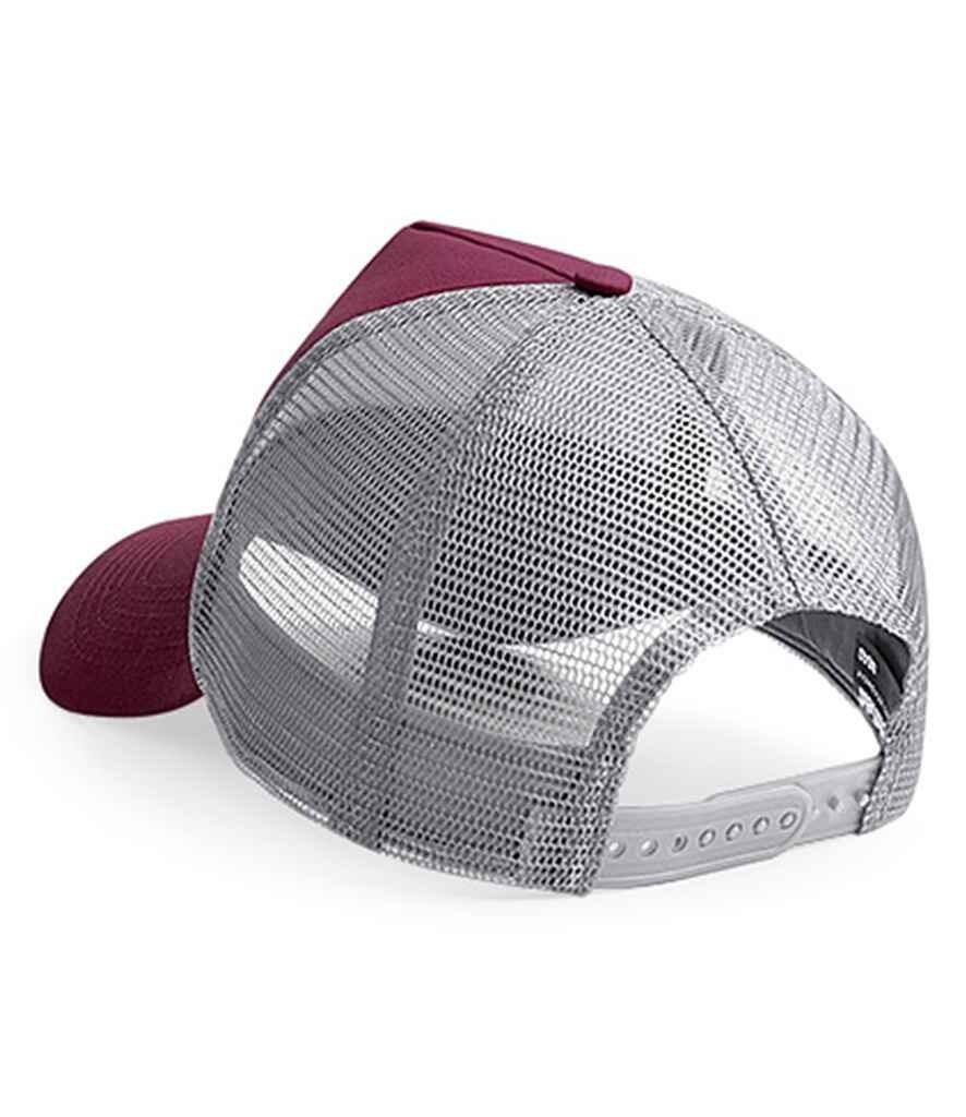 Custom Embroidered Snapback Trucker Cap burgundy/grey