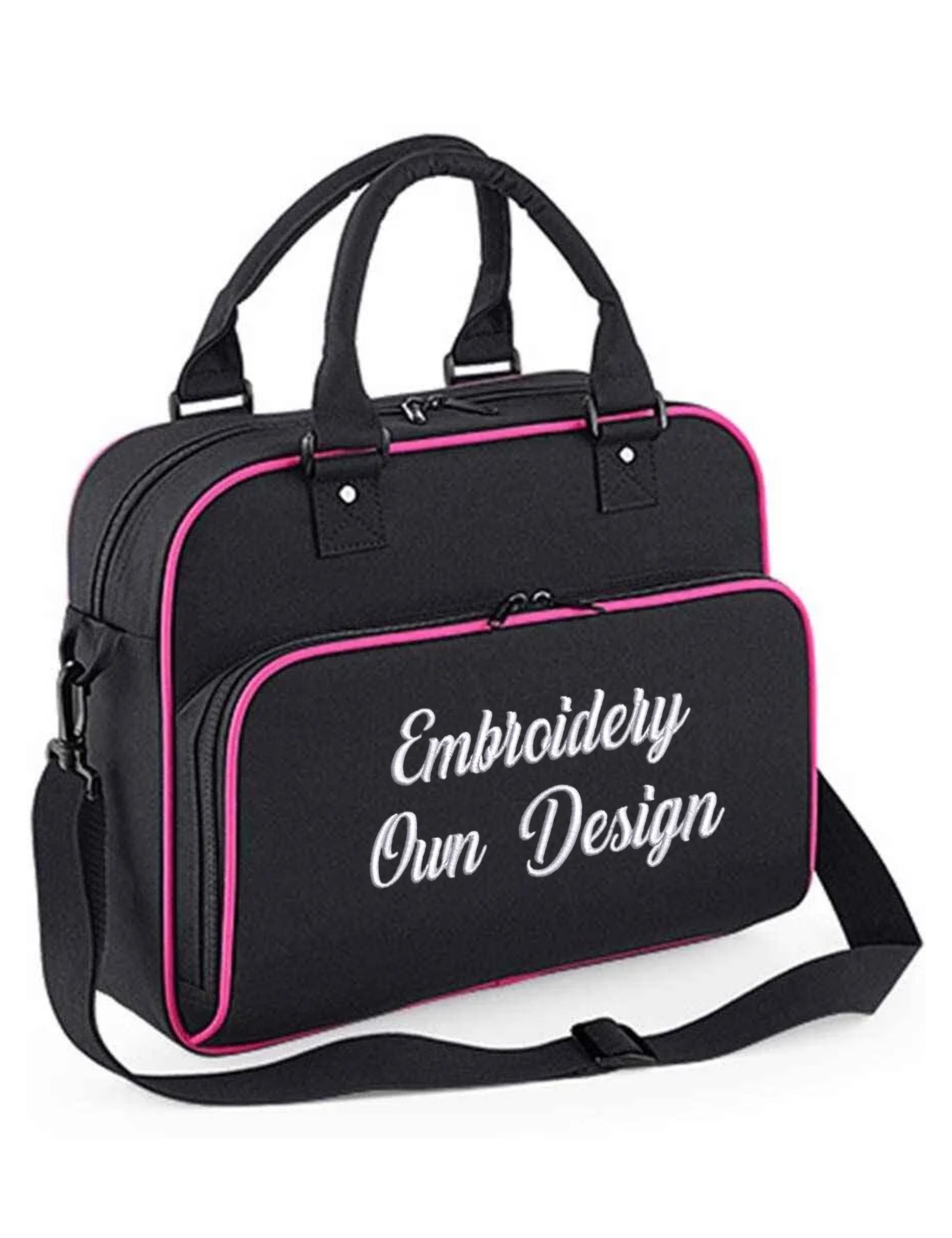 Personalised Embroidered Dance Bag Black/Hot Pink with logo